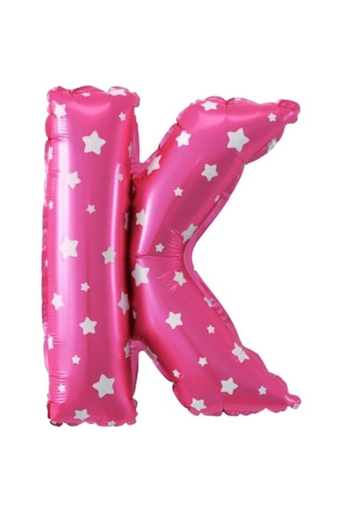 EA HOME K Harfi Pembe Renk 16 Inc 40 Cm Balon Parti Malzemesi