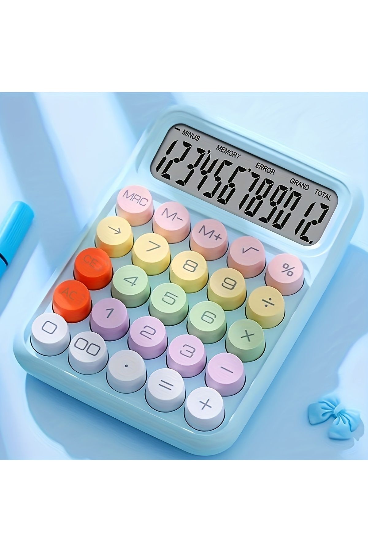 Choice-blue 1pc candy color calculator, with large LCD screen, calculator button, calculator office or scho 1