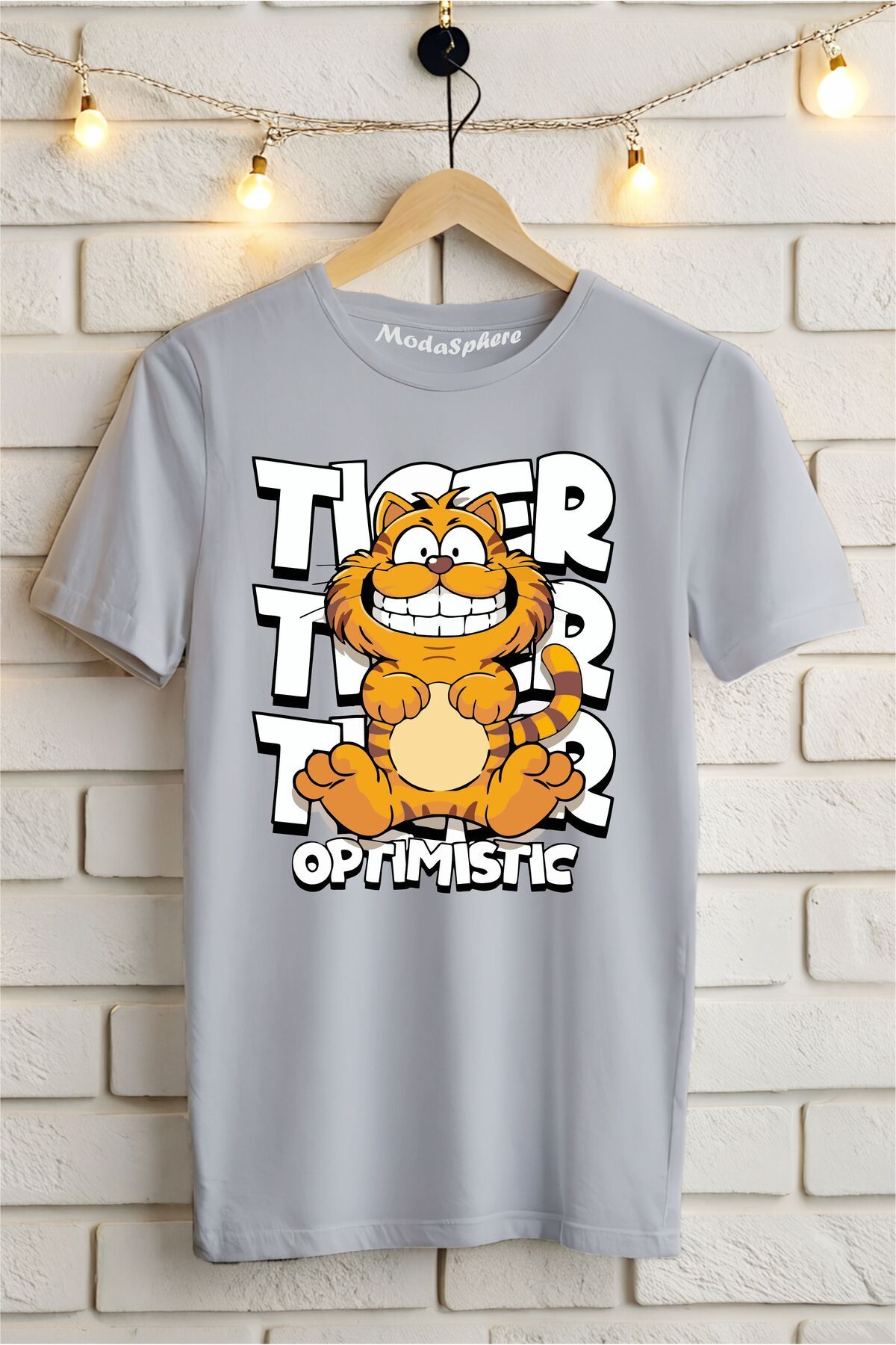 ModaSphere Tiger Baskılı Unisex Oversize Tişört