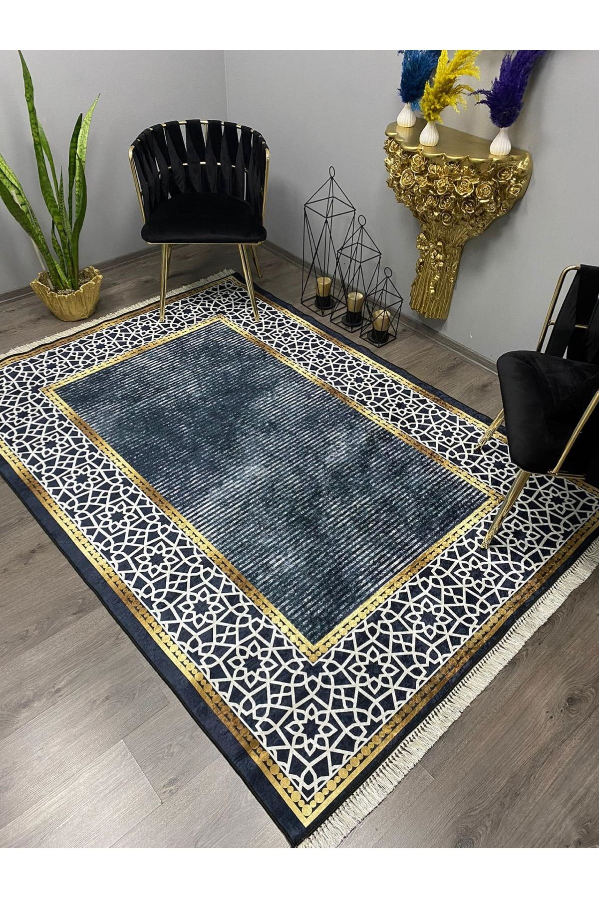 PATRON HALI Lalin Siyah Kaymaz Taban, leke Tutmaz, Mutfak Halısı, Salon Halısı ve Yolluk