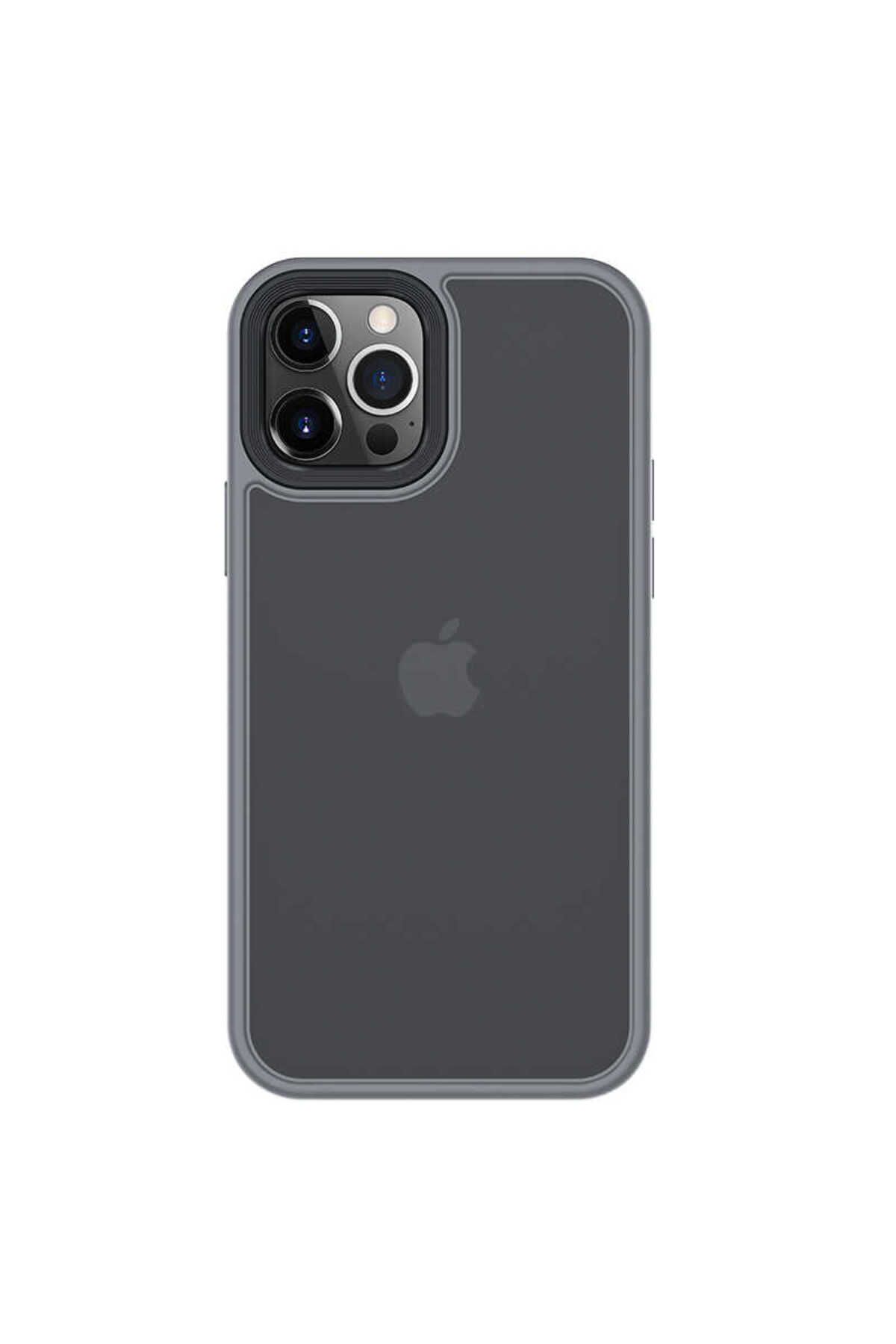 Cepustik Telefon Aksesuarları iPhone 12 Pro Max Kılıf Kenarları Renkli Arkası Mat Kılıf