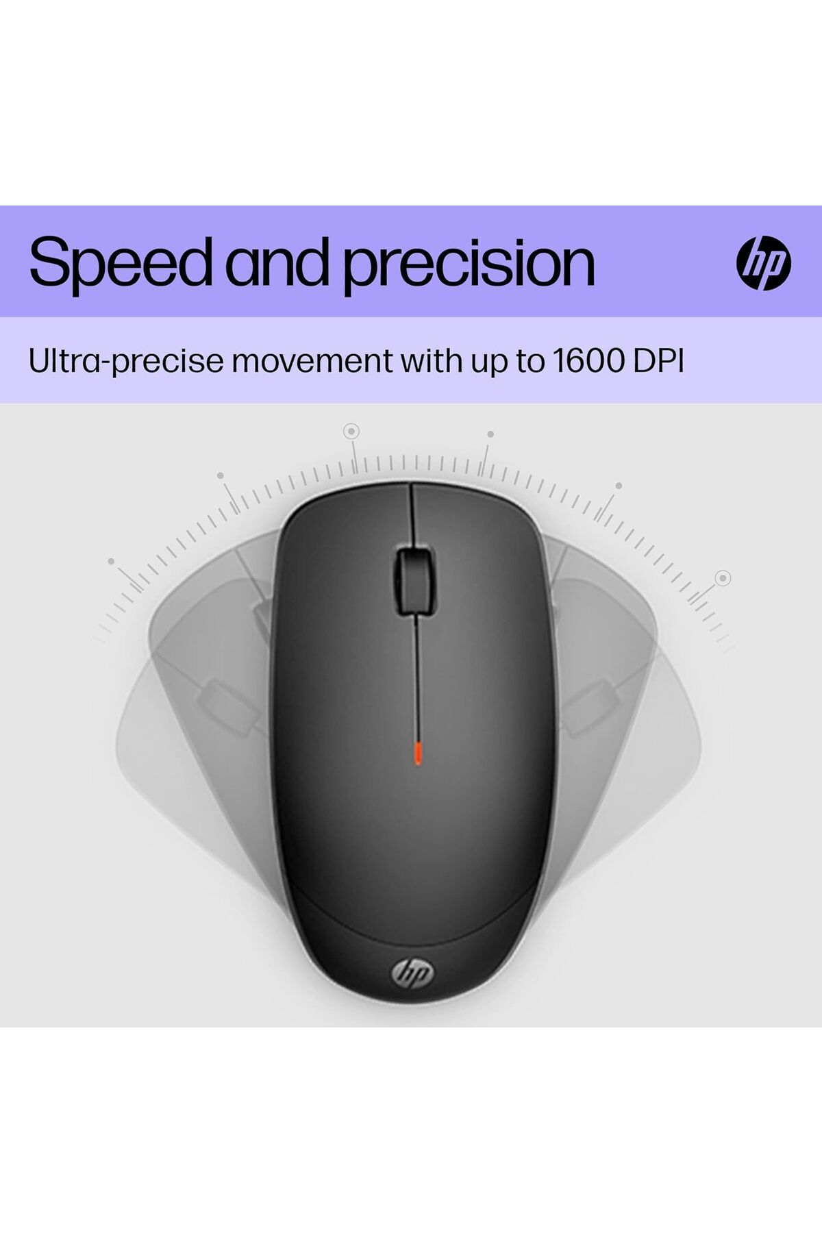 HP-مجموعة لوحة المفاتيح والماوس اللاسلكية 230، مستقبل USB-A Nano لاسلكي 2.4 جيجاهرتز، بدقة تصل إلى 1600 نقطة في البوصة، 7