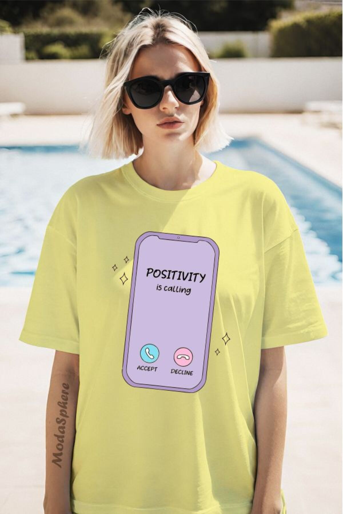 ModaSphere Phone Baskılı Unisex Oversize Tişört