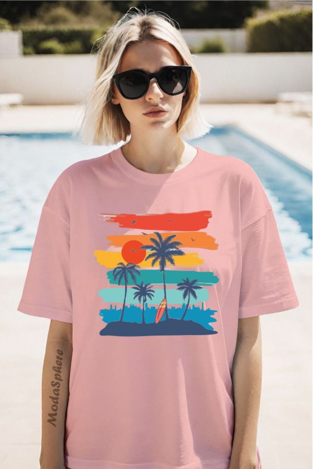 ModaSphere SUMMER Baskılı Unisex Oversize Tişört
