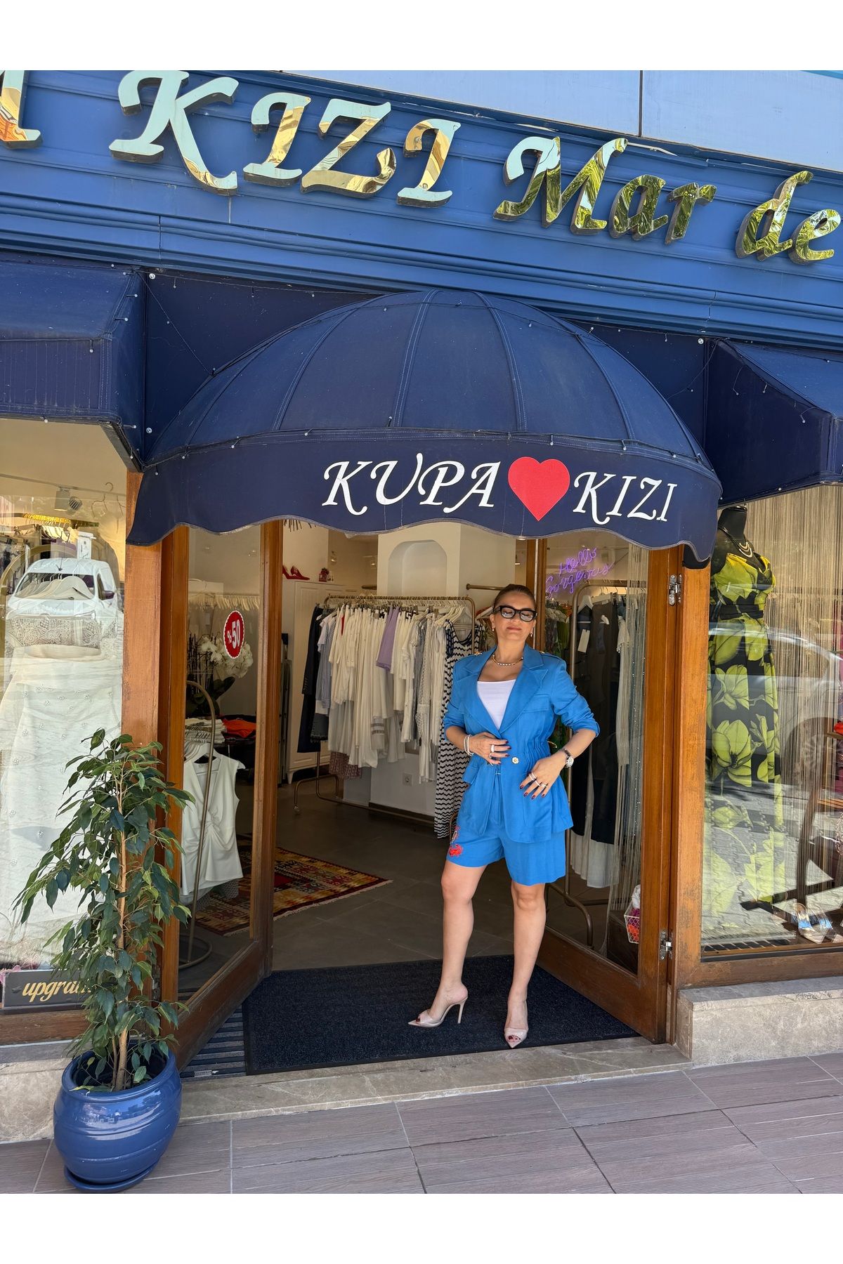 Kupa Kızı Mar de Moda Keten Şortlu Takım