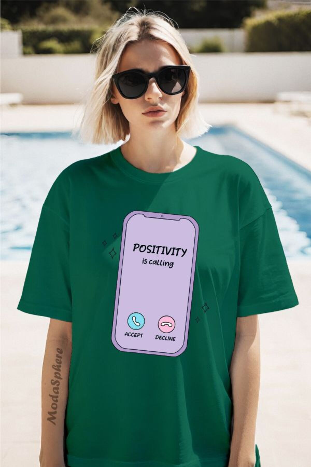 ModaSphere Phone Baskılı Unisex Oversize Tişört
