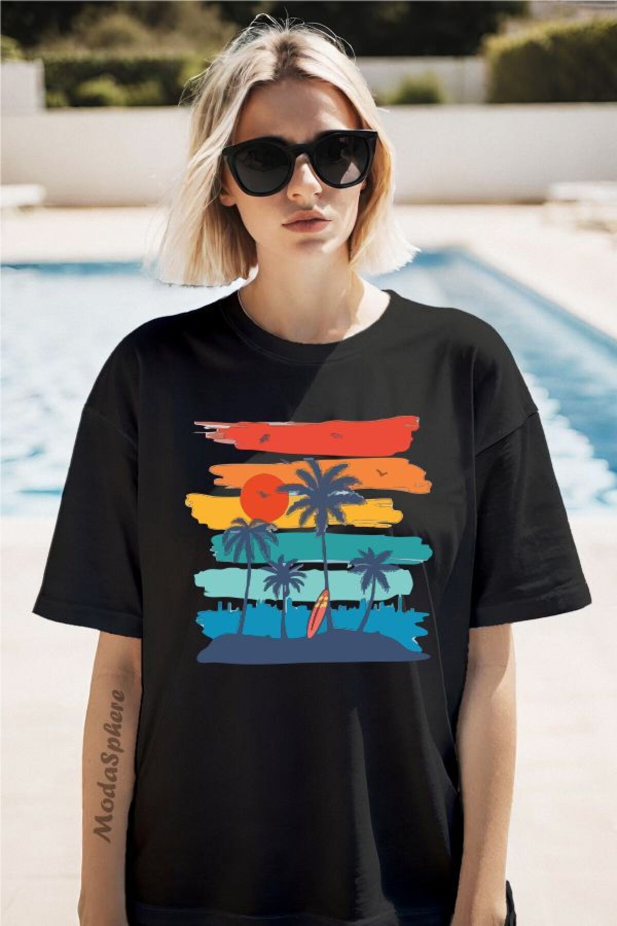 ModaSphere SUMMER Baskılı Unisex Oversize Tişört
