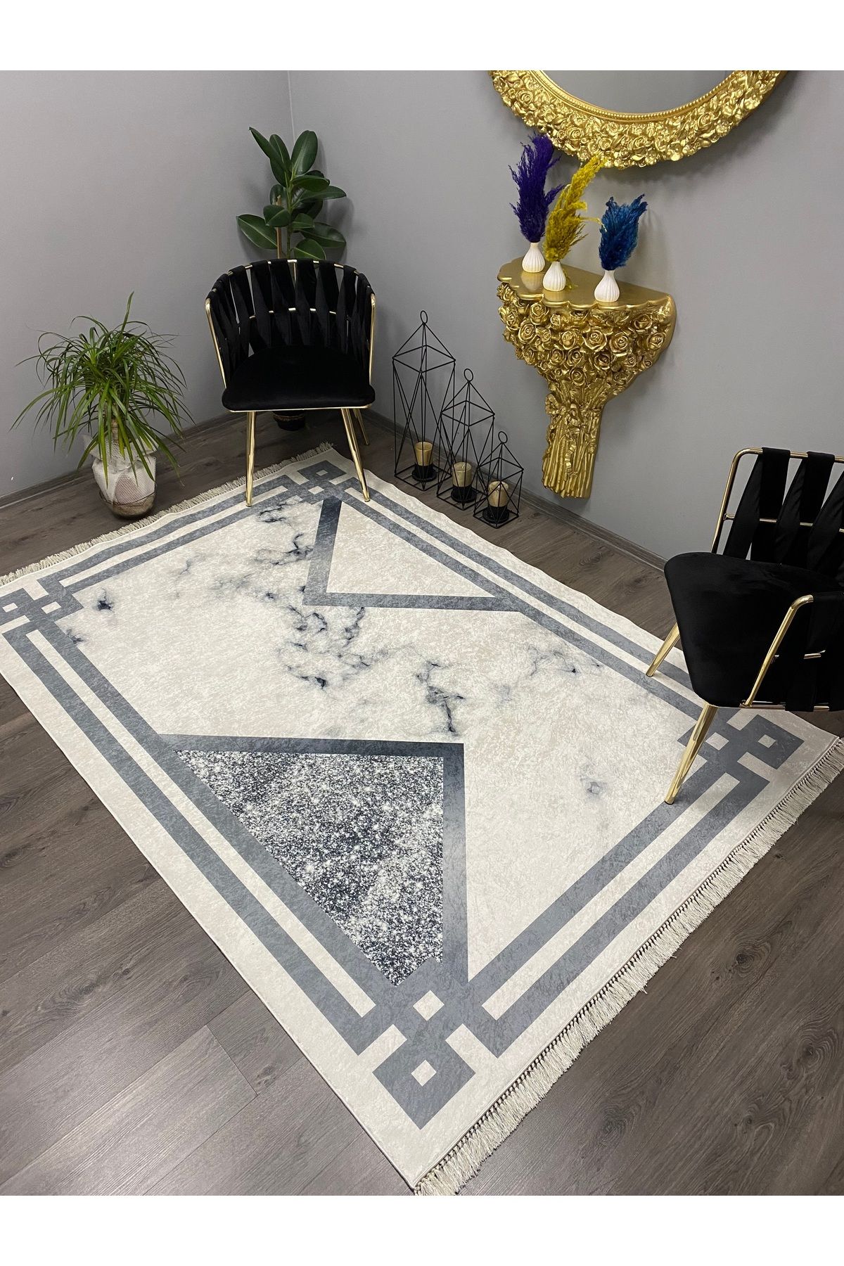 Monisso MONİSSO HALI Üçgen Kaymaz Taban, leke Tutmaz, Mutfak Halısı, Salon Halısı ve Yolluk