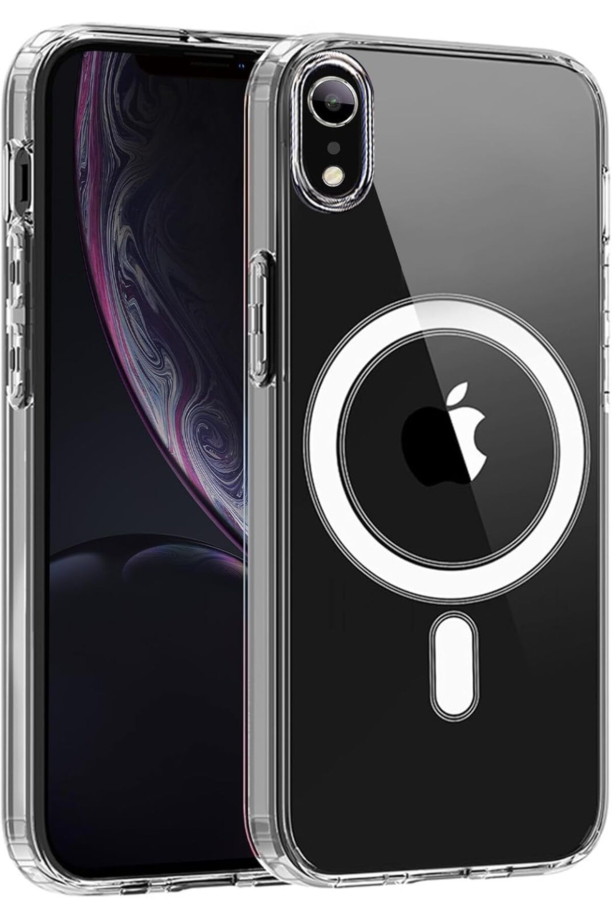 Ehr. iPhone XR Uyumlu Kamera Korumalı Magsafe Wireless Şarj Özellikli Şeffaf Silikon Kılıf