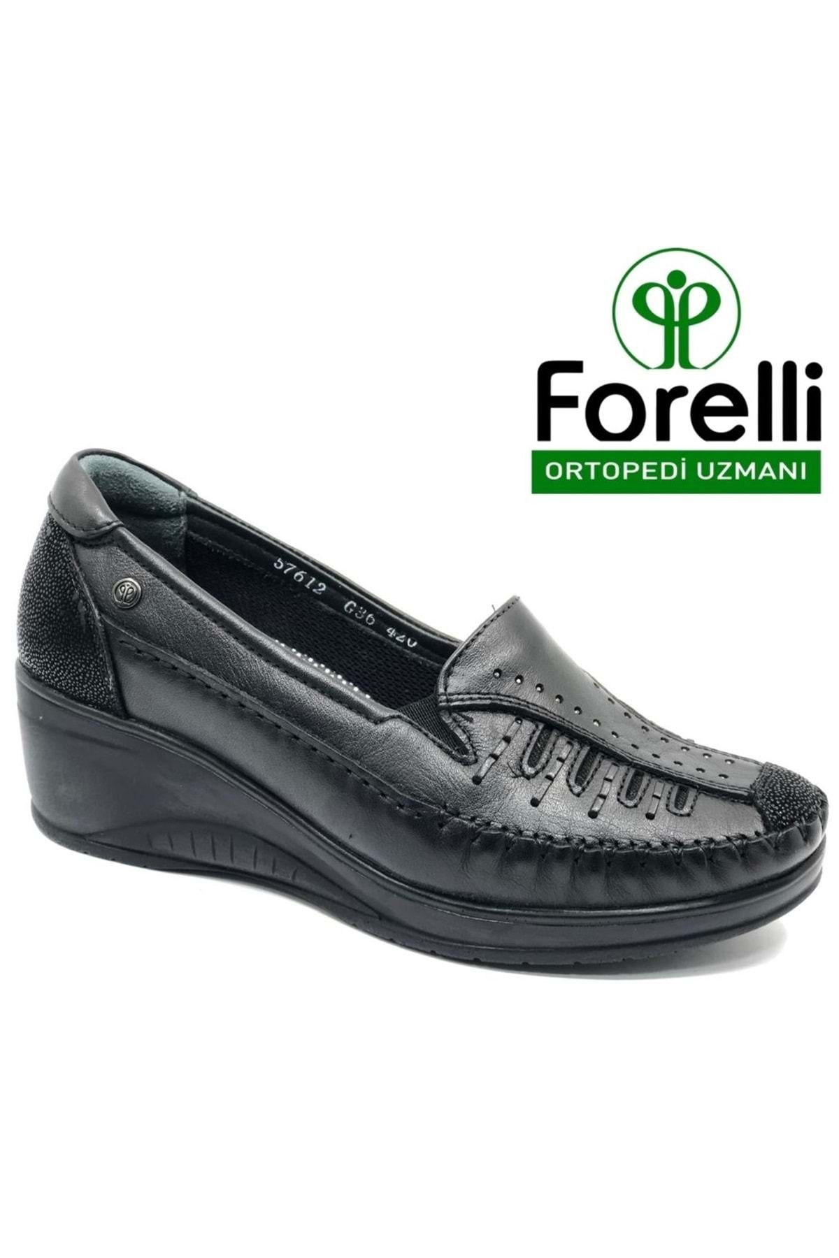 Forelli Sahra Hakiki Deri Ortopedik Comfort Kadın Casual Ayakkabı SİYAH