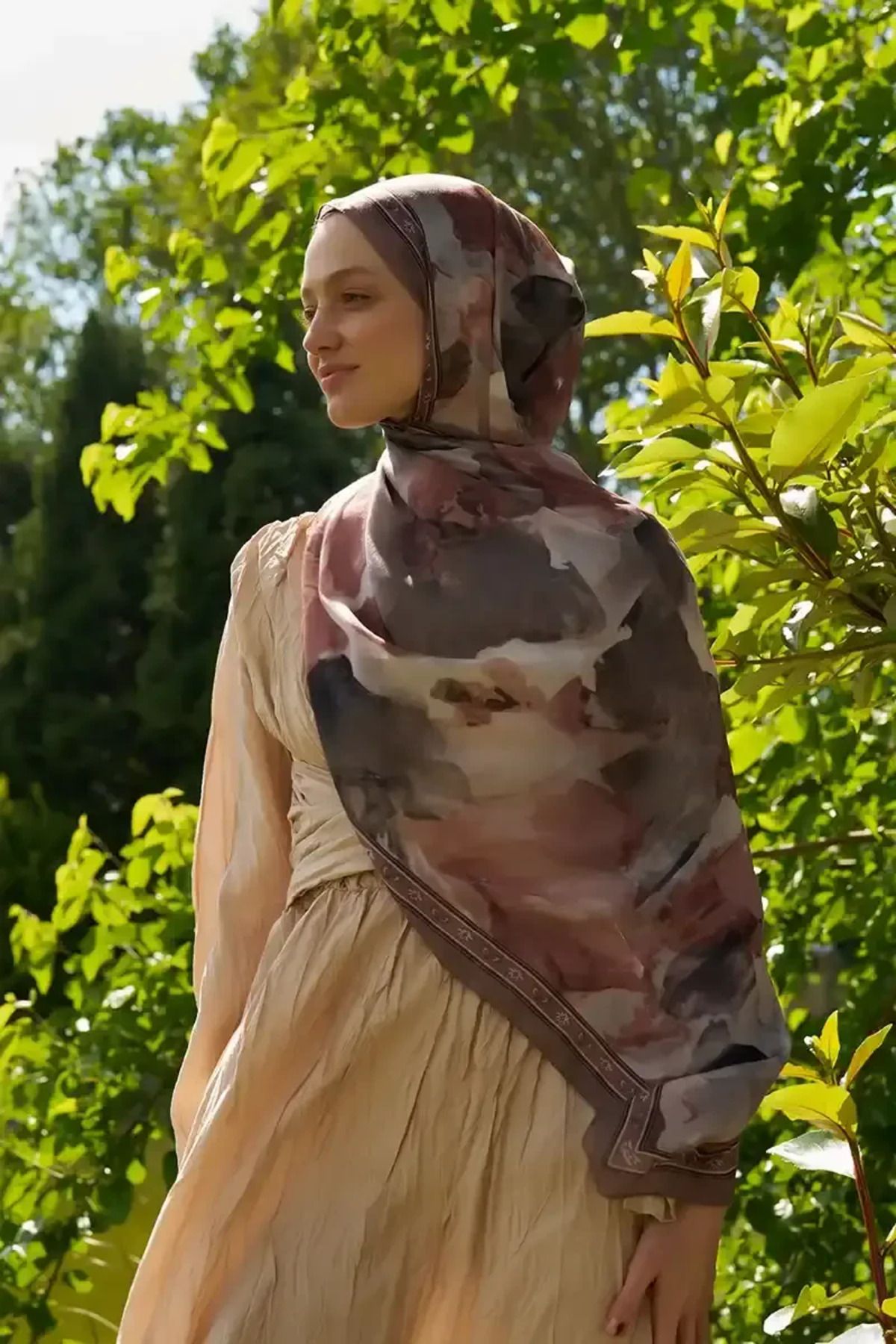 Madame Polo Prestige Helia Desen Şal - Kahverengi