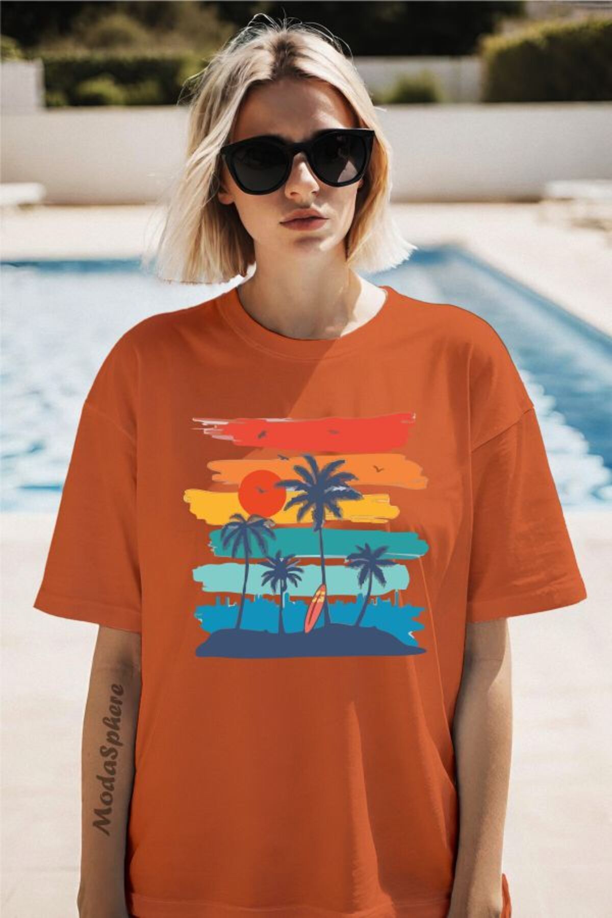 ModaSphere SUMMER Baskılı Unisex Oversize Tişört