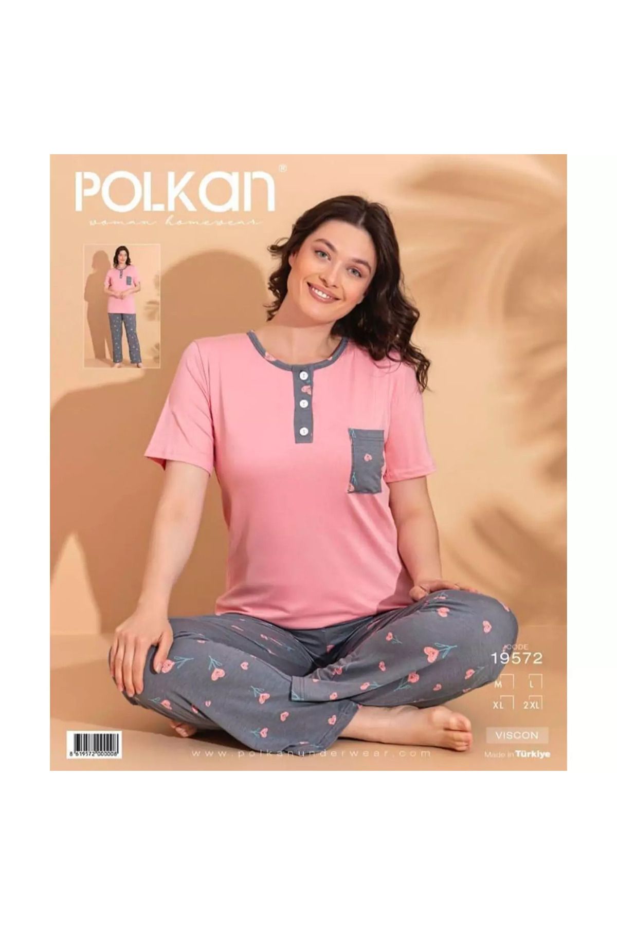 POLKAN Doğal, Nefes Alan, Çok Şık! Viscose Kadın Pijama Takımı 🌸