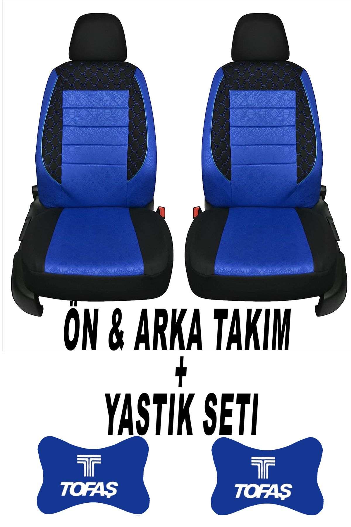 1araba1ev Oto Koltuk Kılıfı Tofaş Ön Arka Takım + 2 Adet Boyun Yastığı Seti