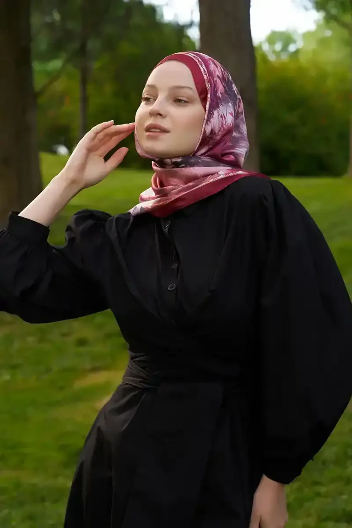 Madame Polo Crystal Perla Desen Şal - Kırmızı