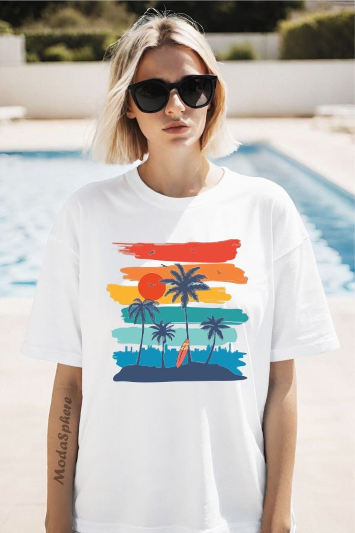 ModaSphere SUMMER Baskılı Unisex Oversize Tişört