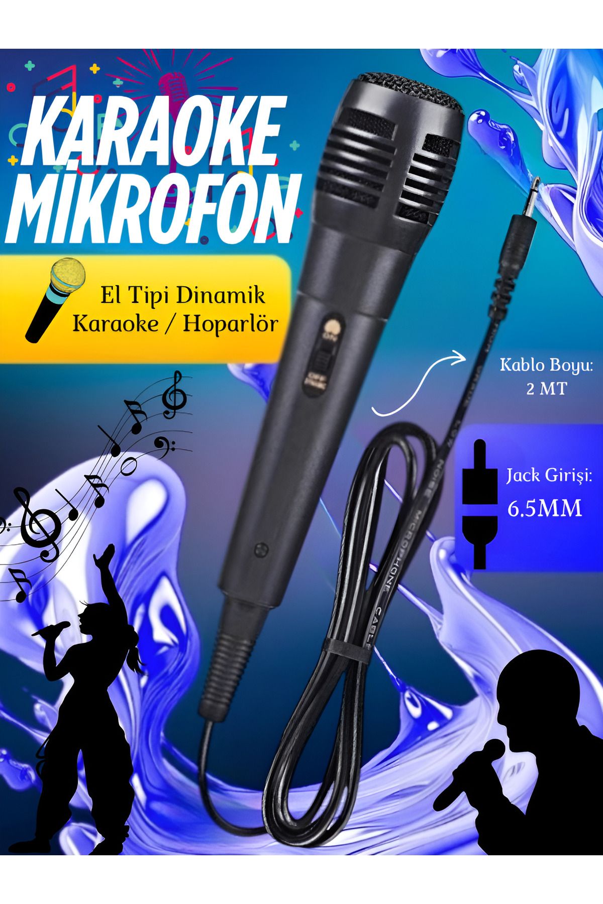 nextbuy Karaoke Mikrofon Kablolu El Tipi Mikrofon 6.5 MM Karaoke Hoparlör Mikrofonu