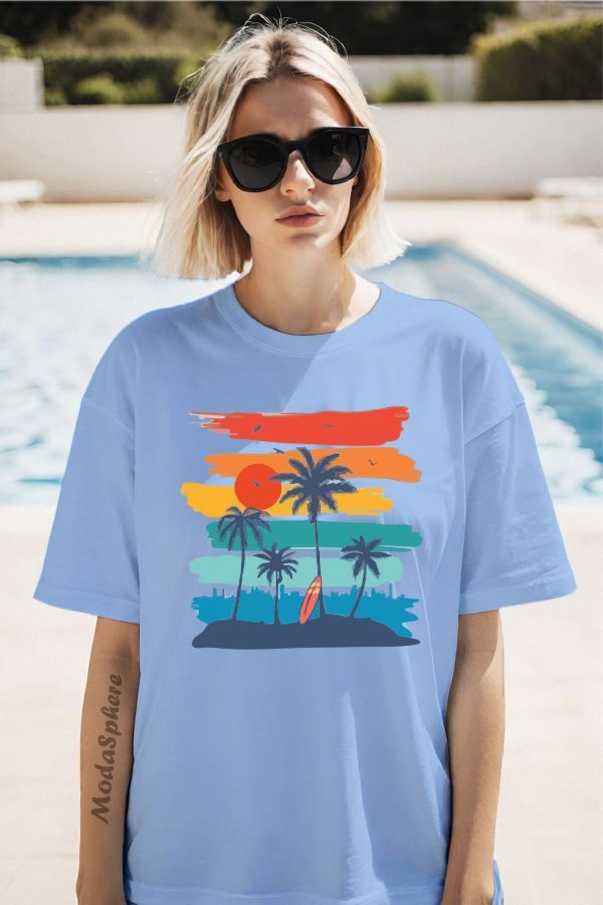 ModaSphere SUMMER Baskılı Unisex Oversize Tişört
