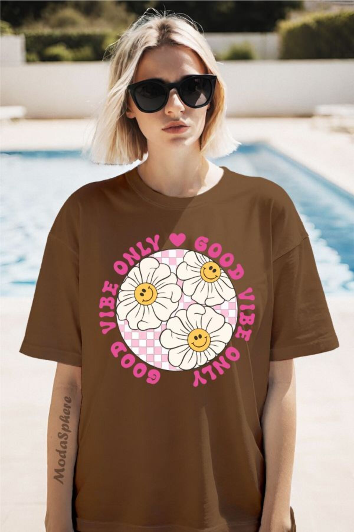 ModaSphere Vibe Only Baskılı Unisex Oversize Tişört