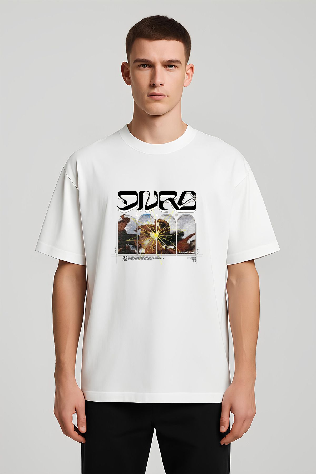 MODA Unisex Oversize Kalıp Onrs Baskılı T-Shirt