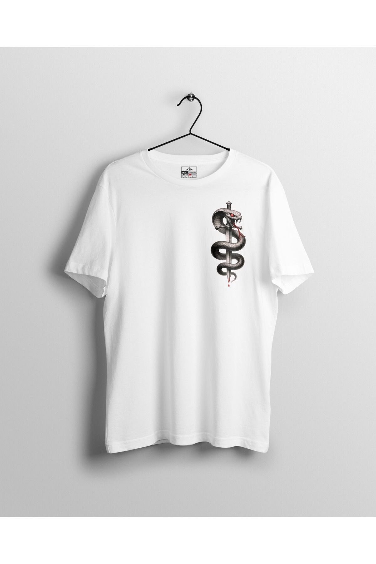 Ct Erkek Oversize Baskılı T-Shirt - Sword Snake