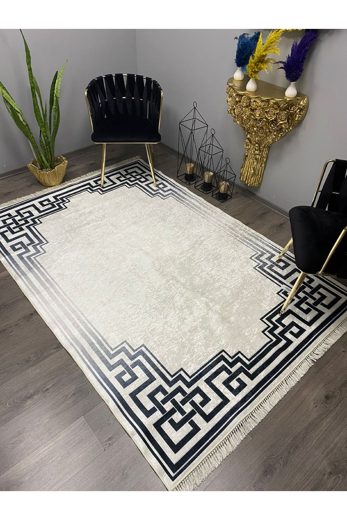 Monisso PATRON HALI Rofo Gri Kaymaz Taban, leke Tutmaz, Mutfak Halısı, Salon Halısı ve Yolluk