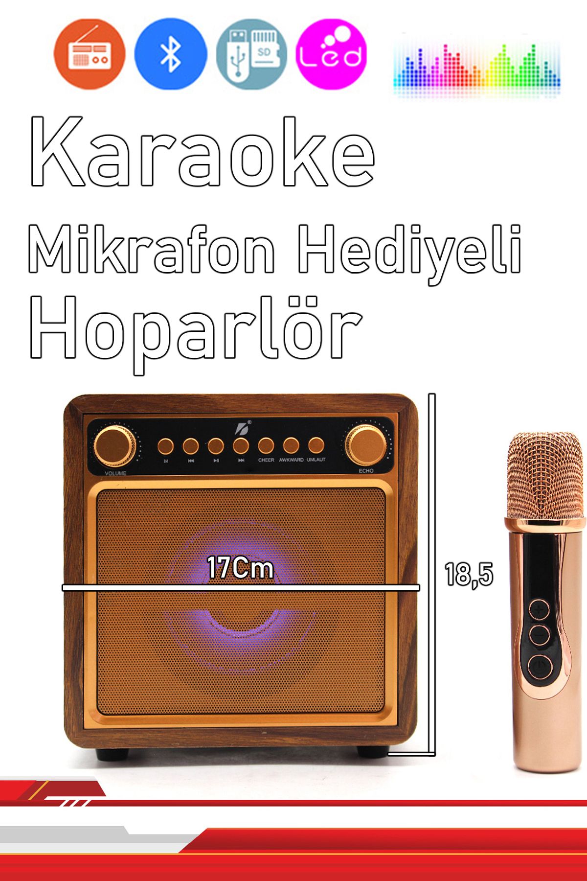 nextbuy Şarjlı Büyük Boy Karaoke Resital Speaker Mikrofonlu Bluetooth Hoparlör USB/FM Ses Bombası KTS168