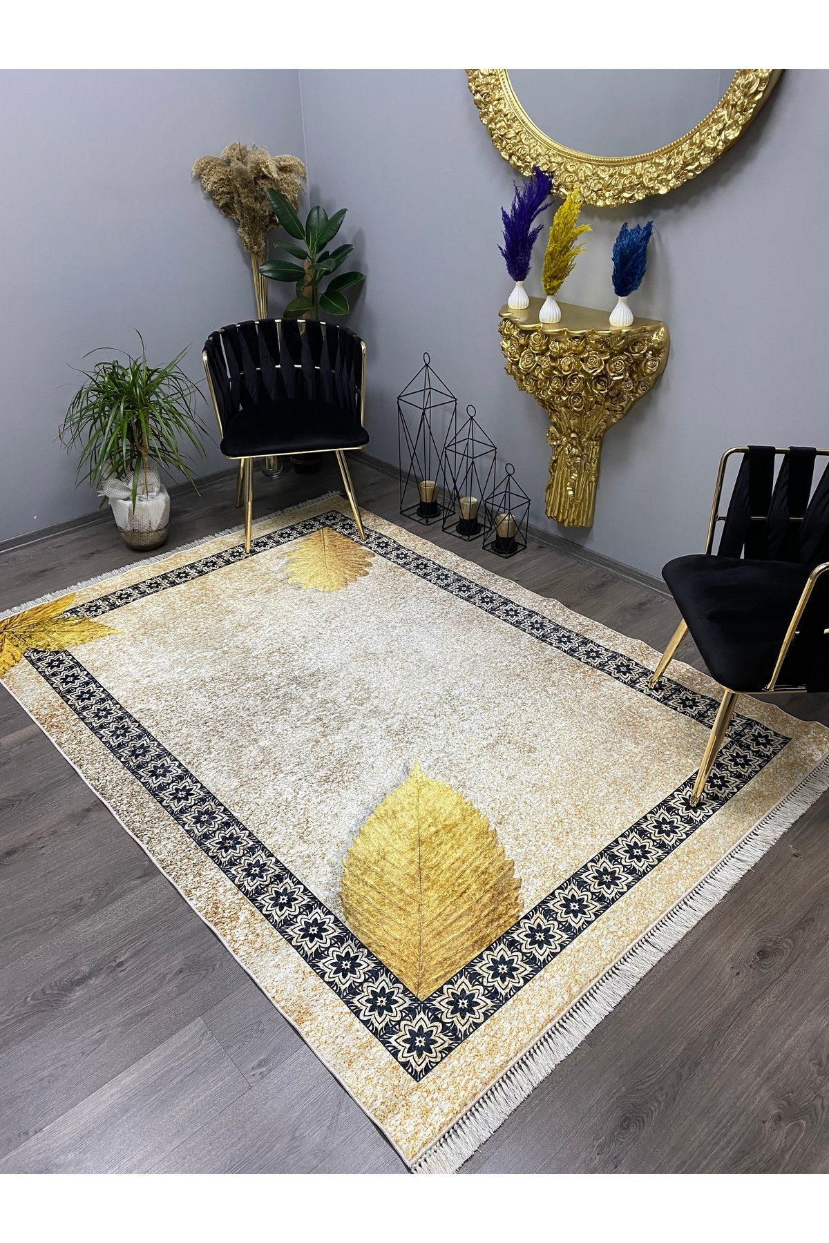 Monisso MONİSSO HALI Gülistan Gold Kaymaz Taban, leke Tutmaz, Mutfak Halısı, Salon Halısı ve Yolluk