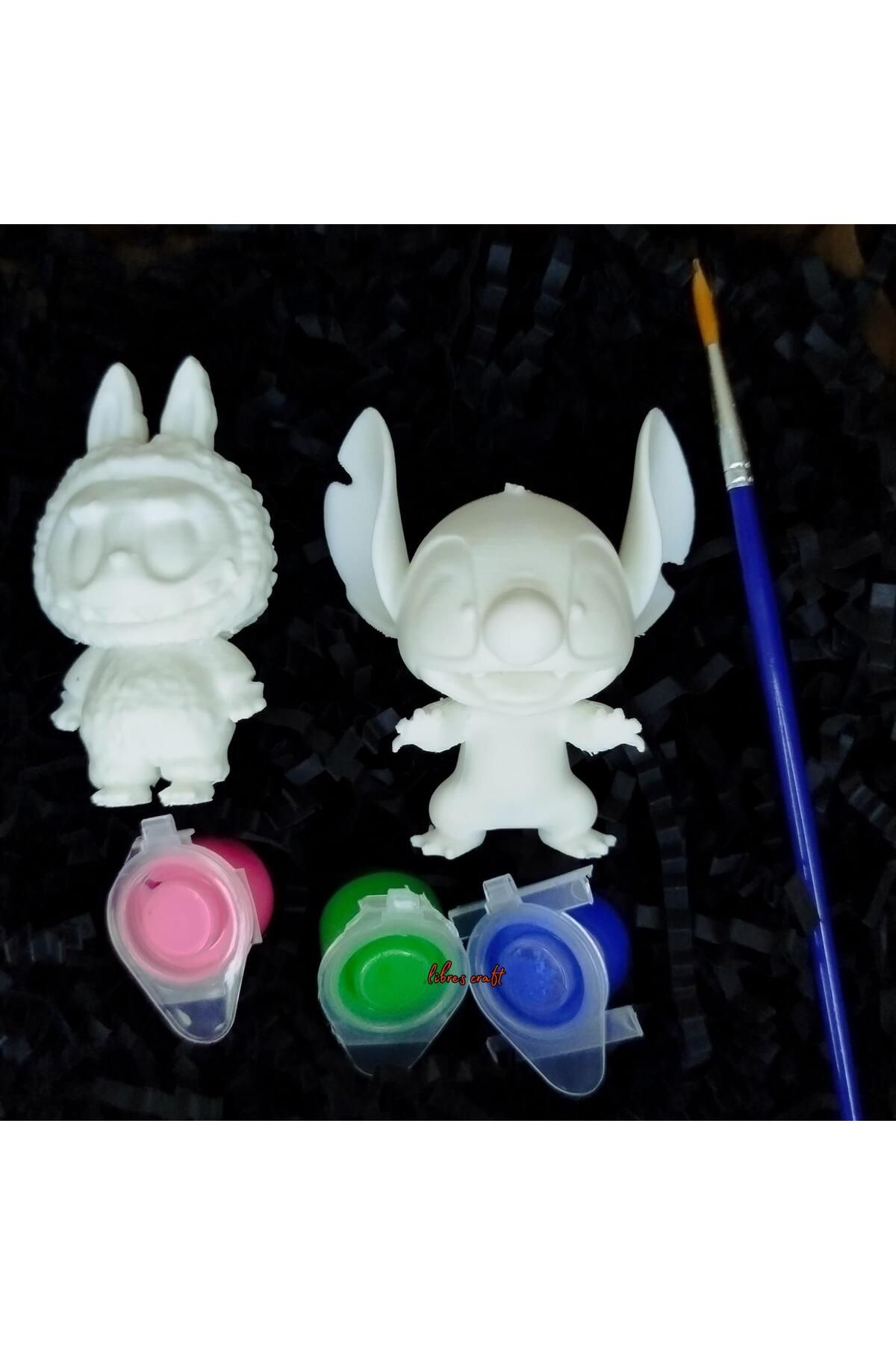 librescraft 3d Hediyelik Oyuncak Labubu Ve Stitch Biblo Boyama Seti