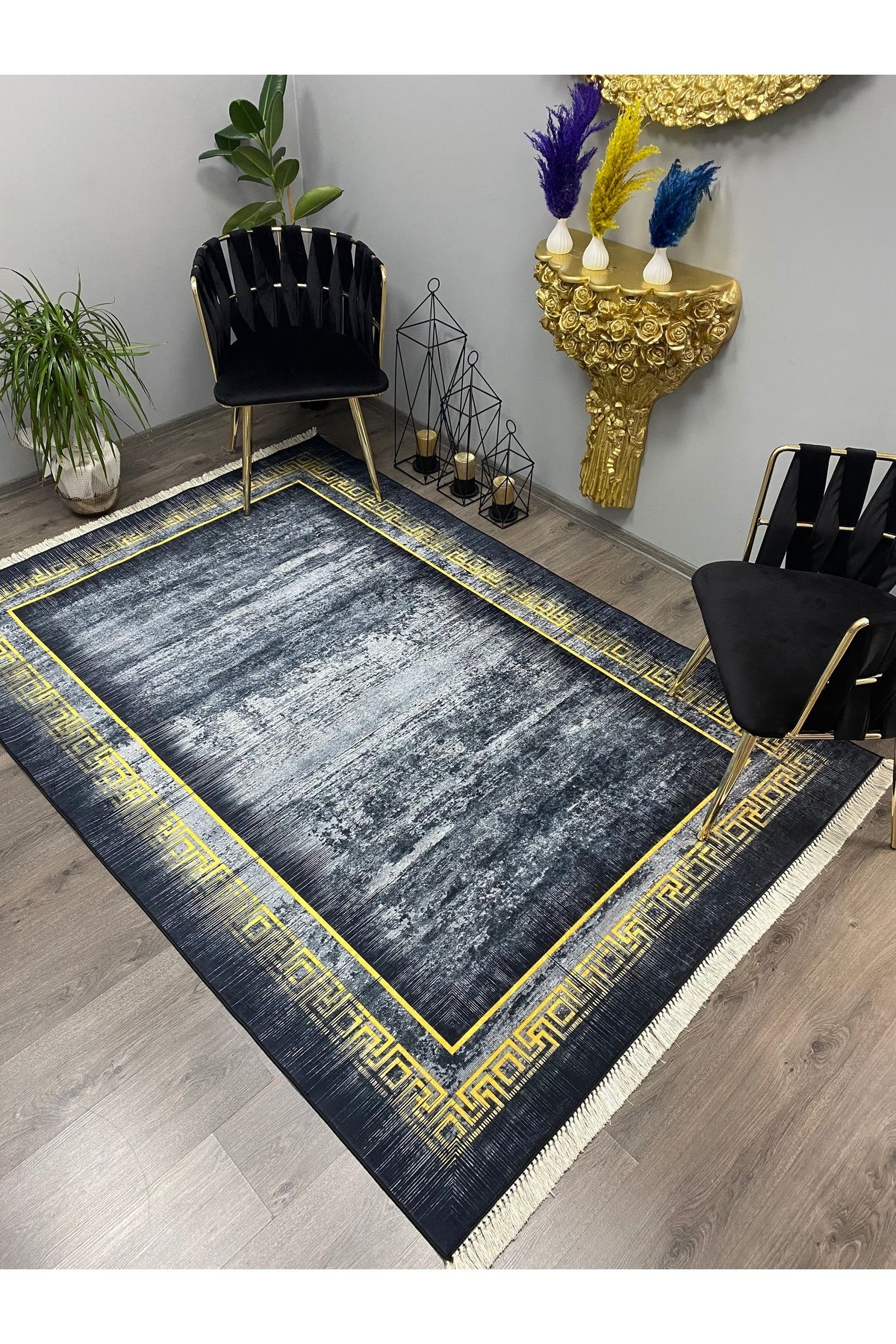 Monisso MONİSSO HALI Rim Gold Kaymaz Taban, leke Tutmaz, Mutfak Halısı, Salon Halısı ve Yolluk
