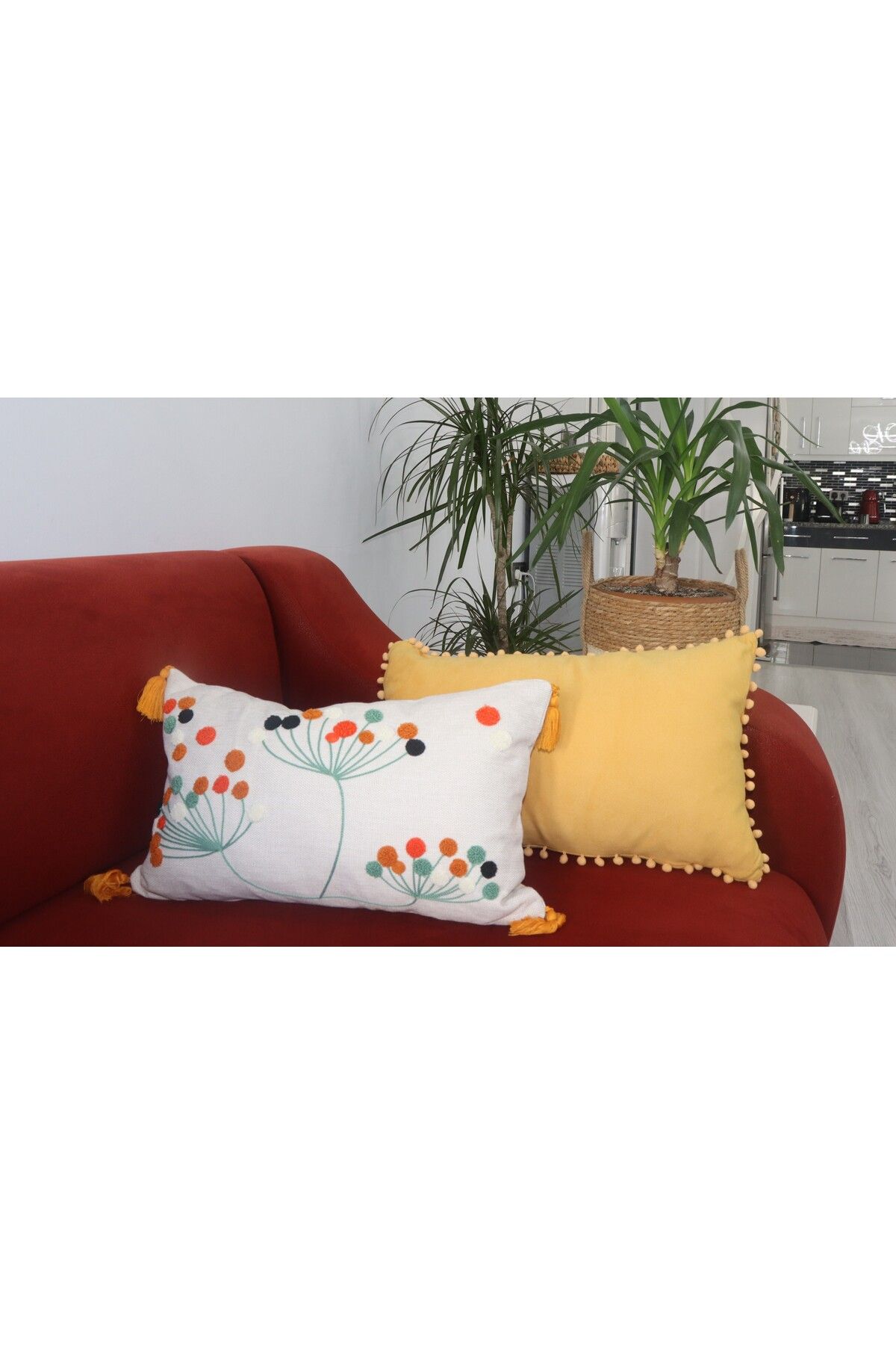 SNMHOME 2 X DİKDÖRTGEN PUNCH VE PON PON KIRLENT KILIFI