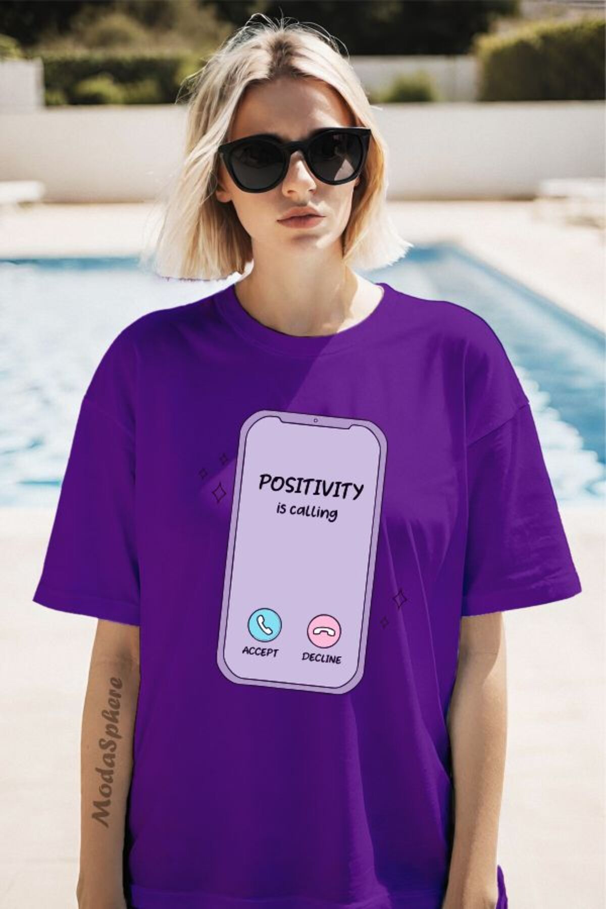 ModaSphere Phone Baskılı Unisex Oversize Tişört