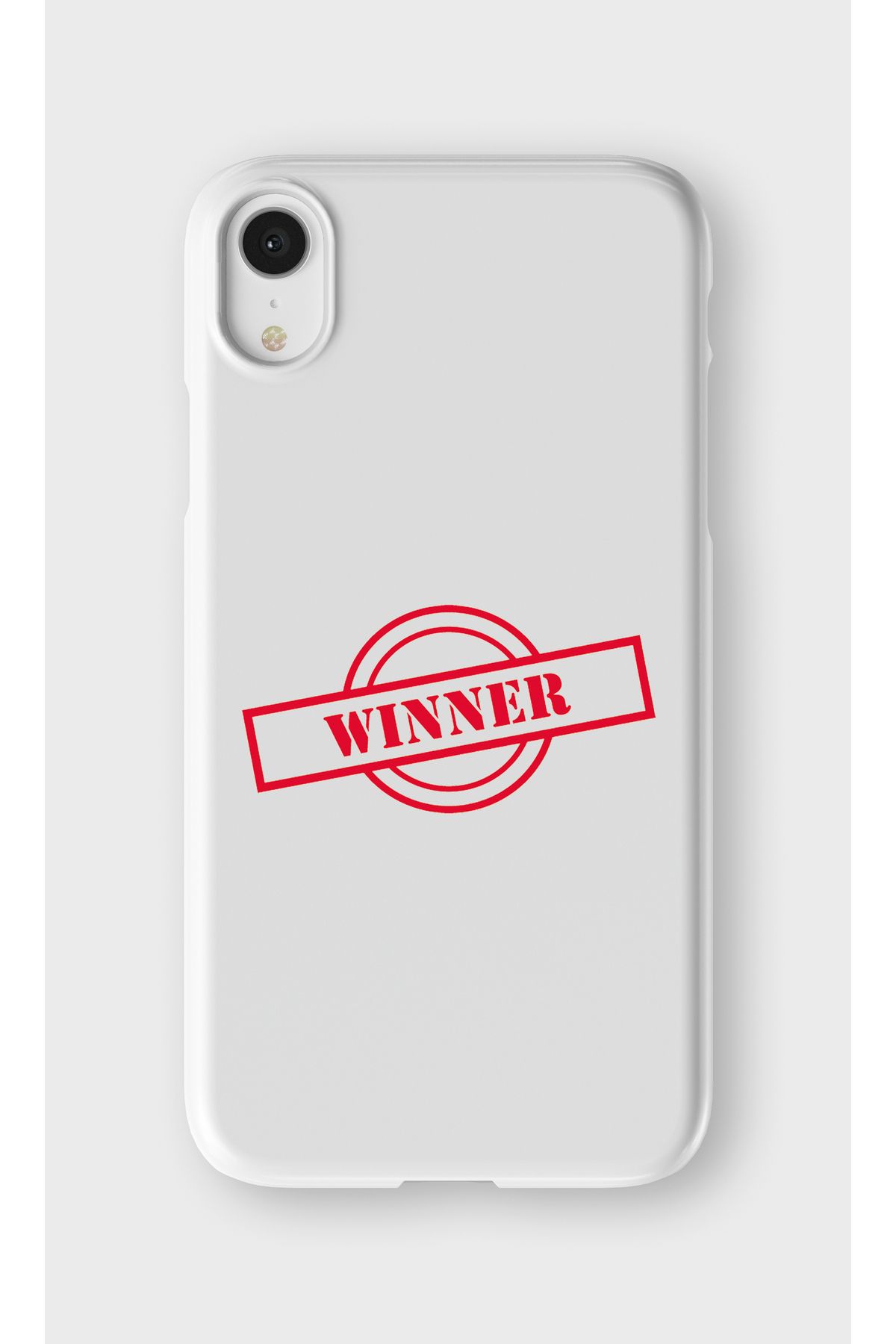 lelia iPhone XR Uyumlu Winner Tasarımlı İçi Kadife Lansman Beyaz Silikon Kılıf