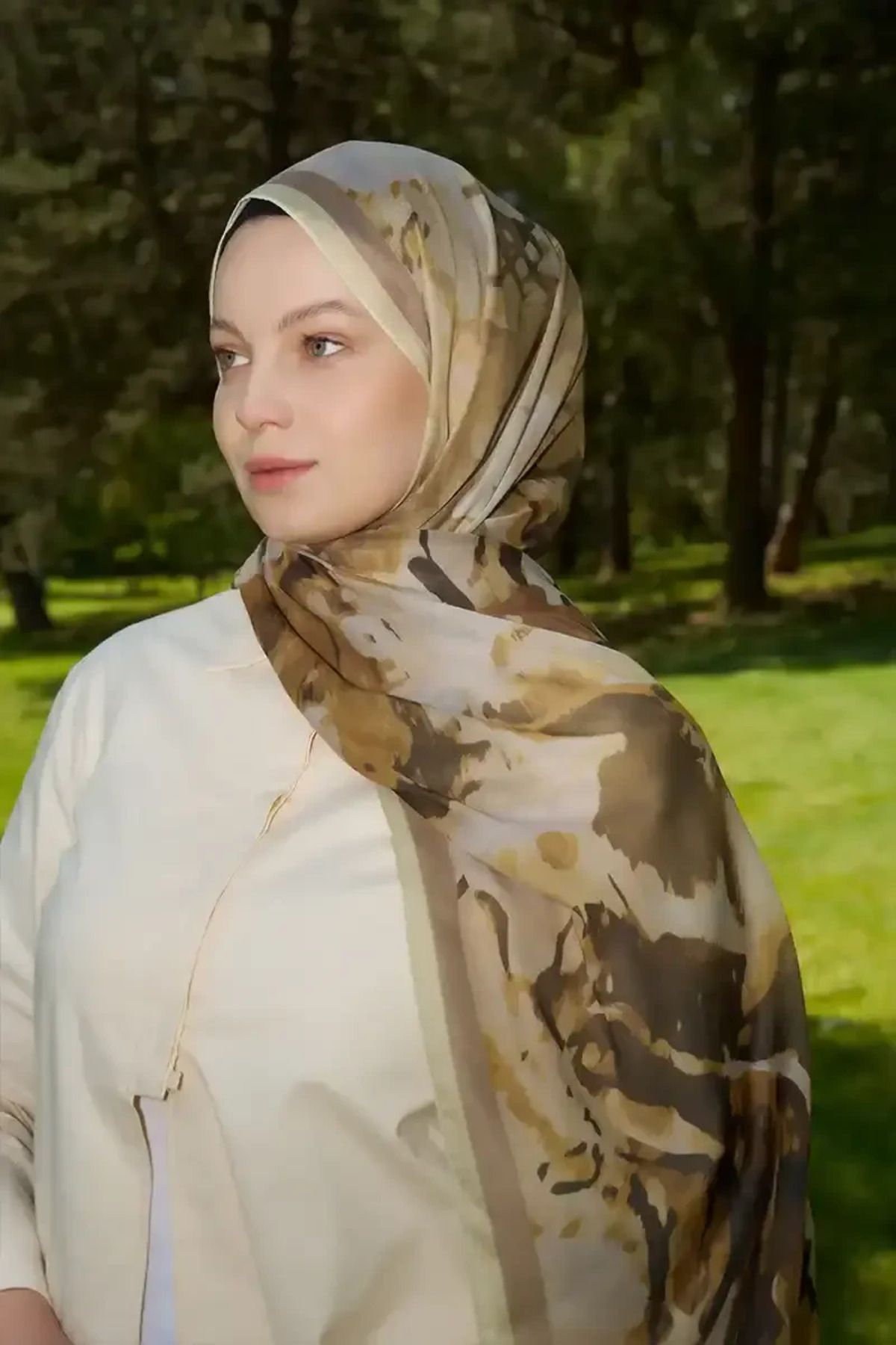 Madame Polo Prestige Carmen Desen Şal - Yağ Yeşili