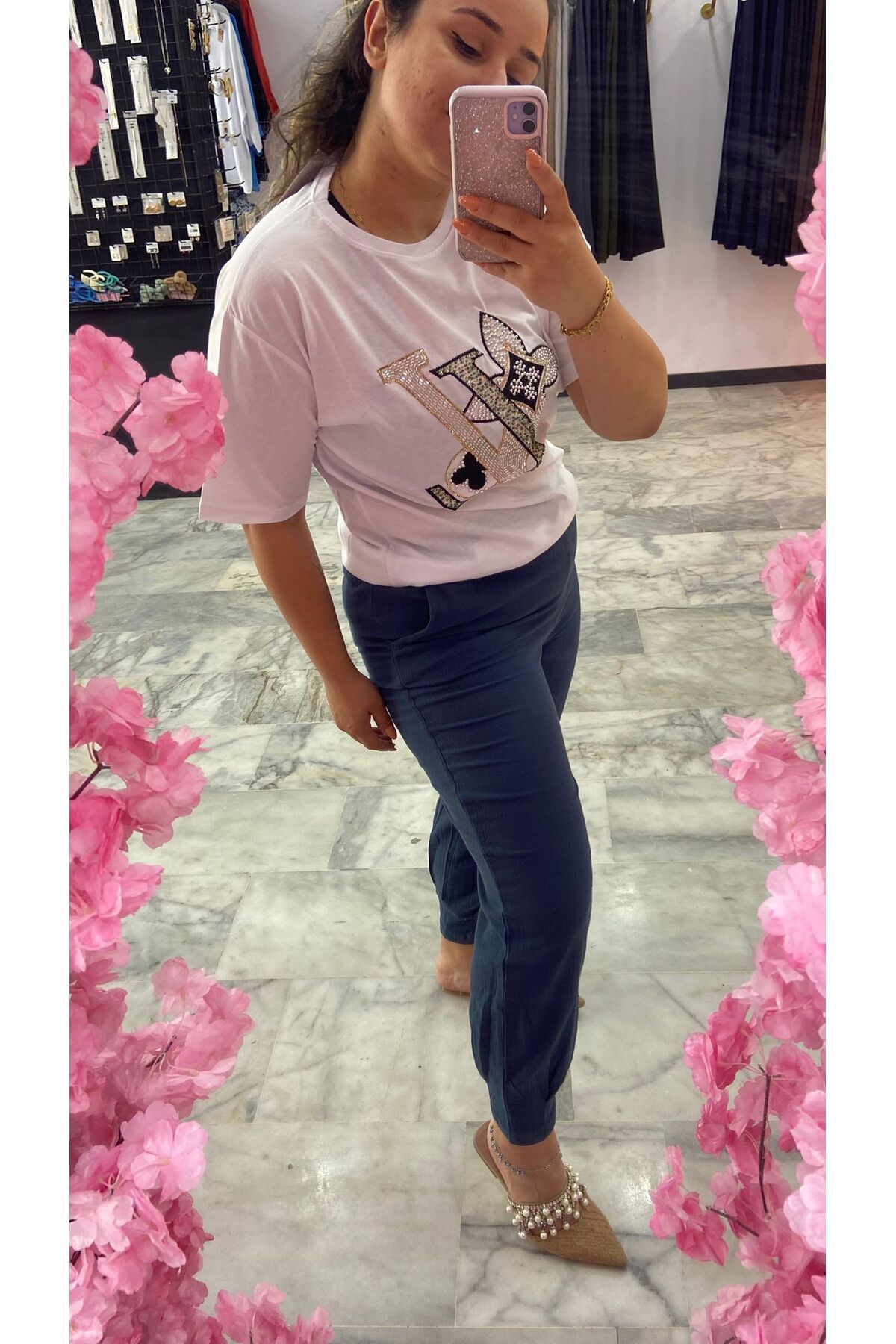 nutika Taşlı Bluz Tişört