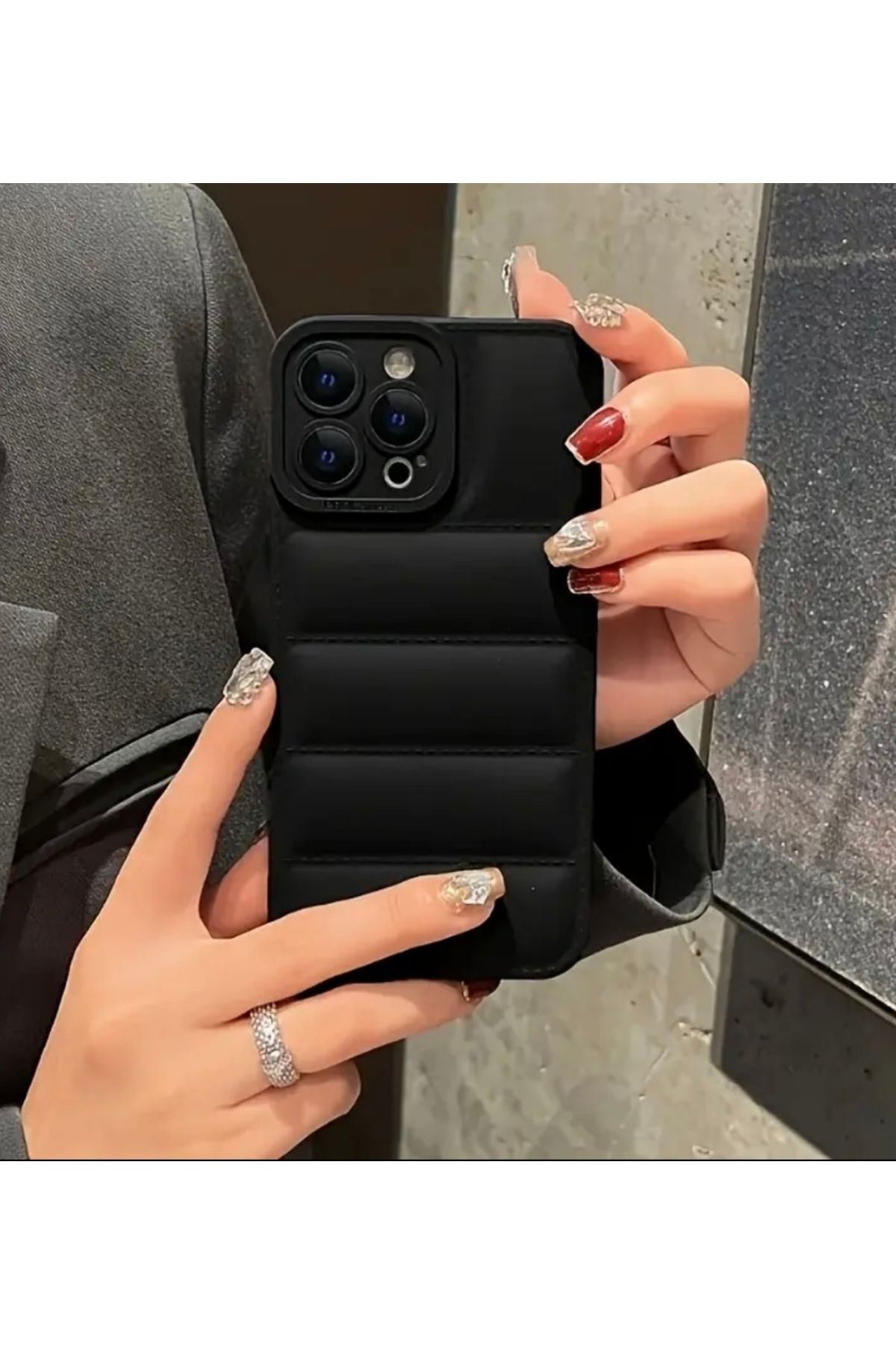 MirazTasarim IPHONE 16 PRO MAX SİYAH SİLİKON PUFFER KILIF
