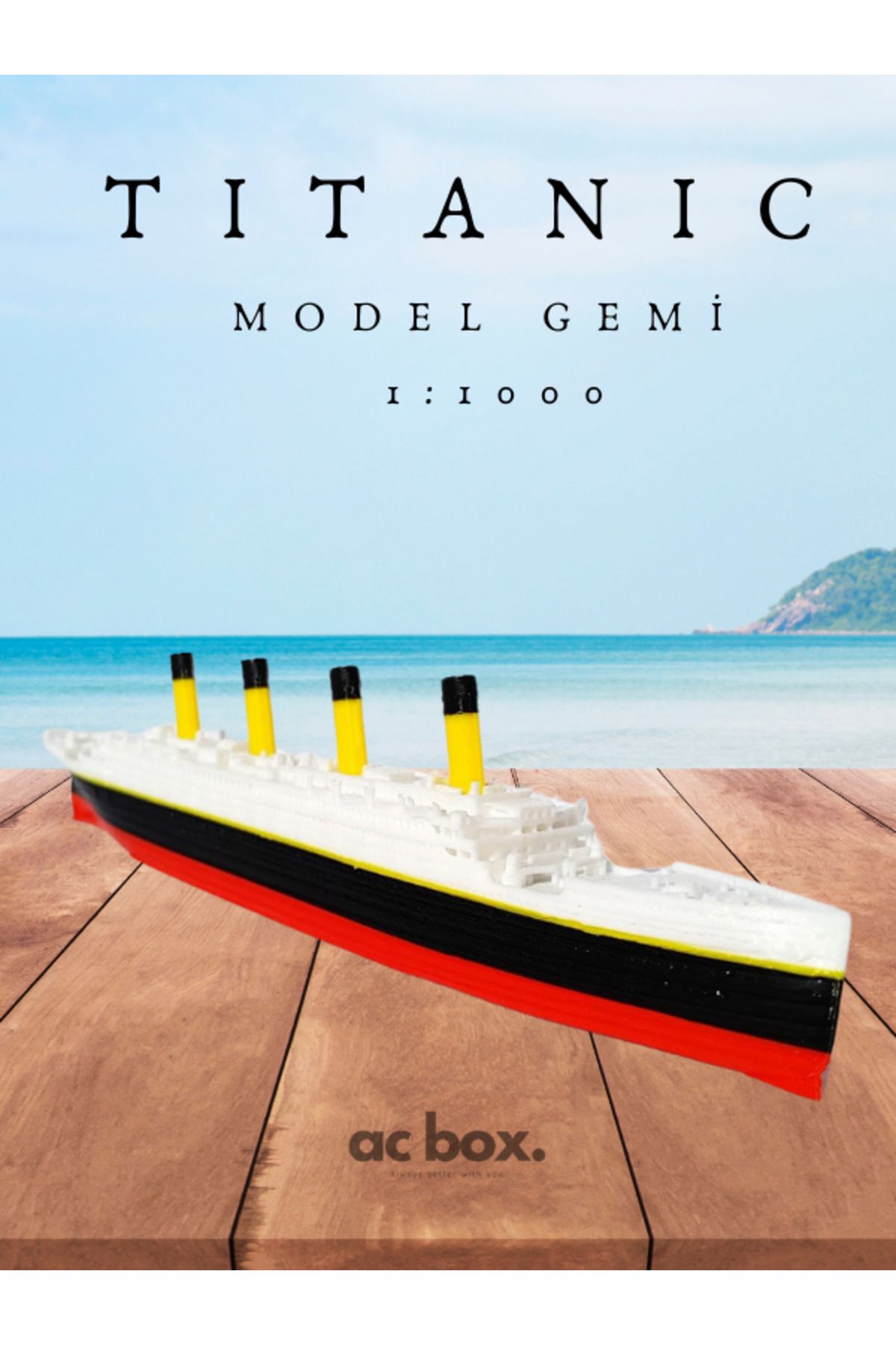 Elioure Çok Renkli Titanic Model Gemi 1:1000 Dekoratif Obje