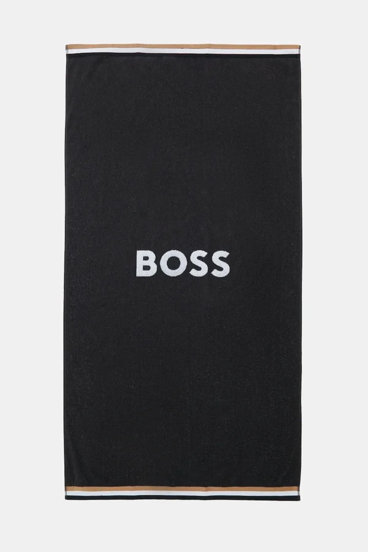 BOSS Erkek %100 Pamuklu Desenli Siyah Havlu 50544840-022
