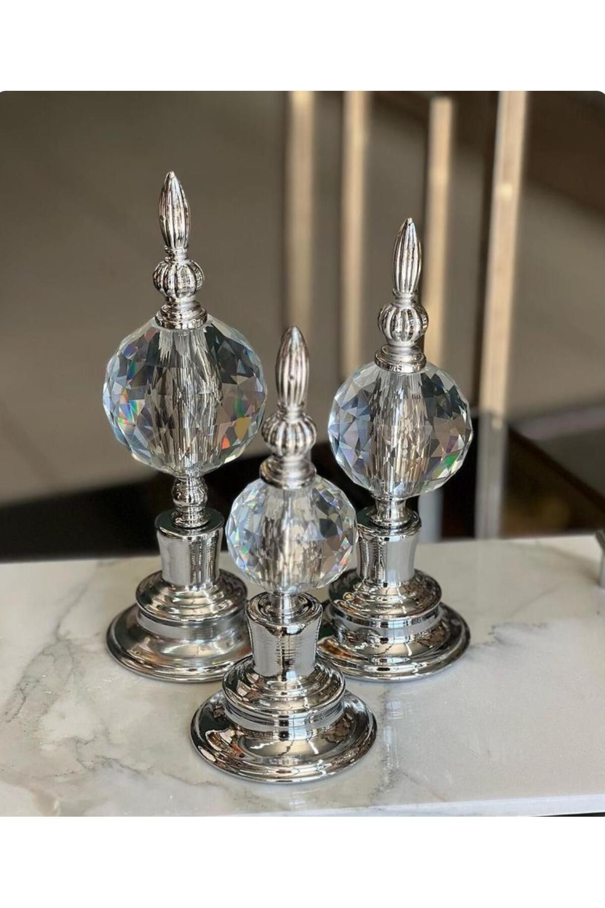 DM HOME 3 LÜ KRİSTAL DEKORATİF KÜRE