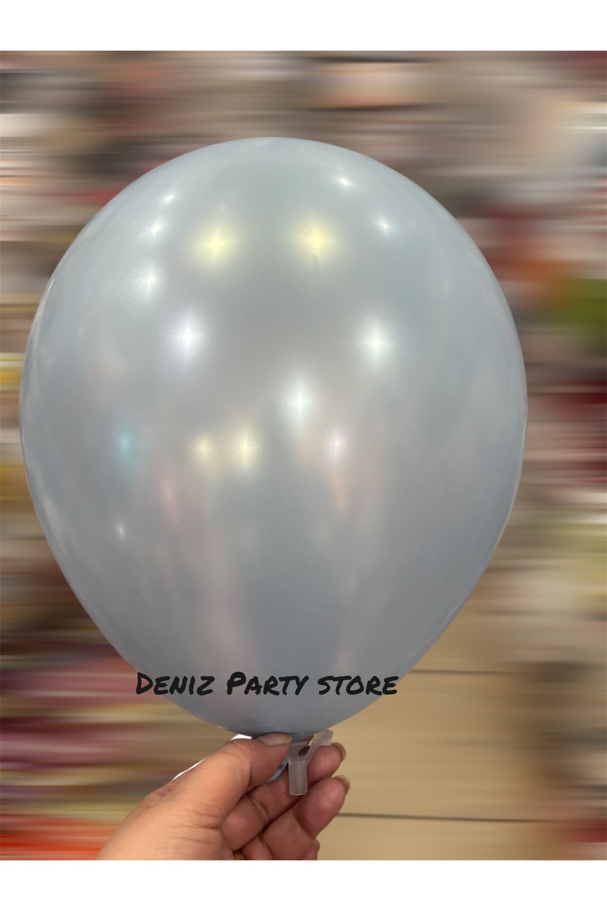 Deniz Party Store Rustik Azur Mavi Metalik balon 5 adet