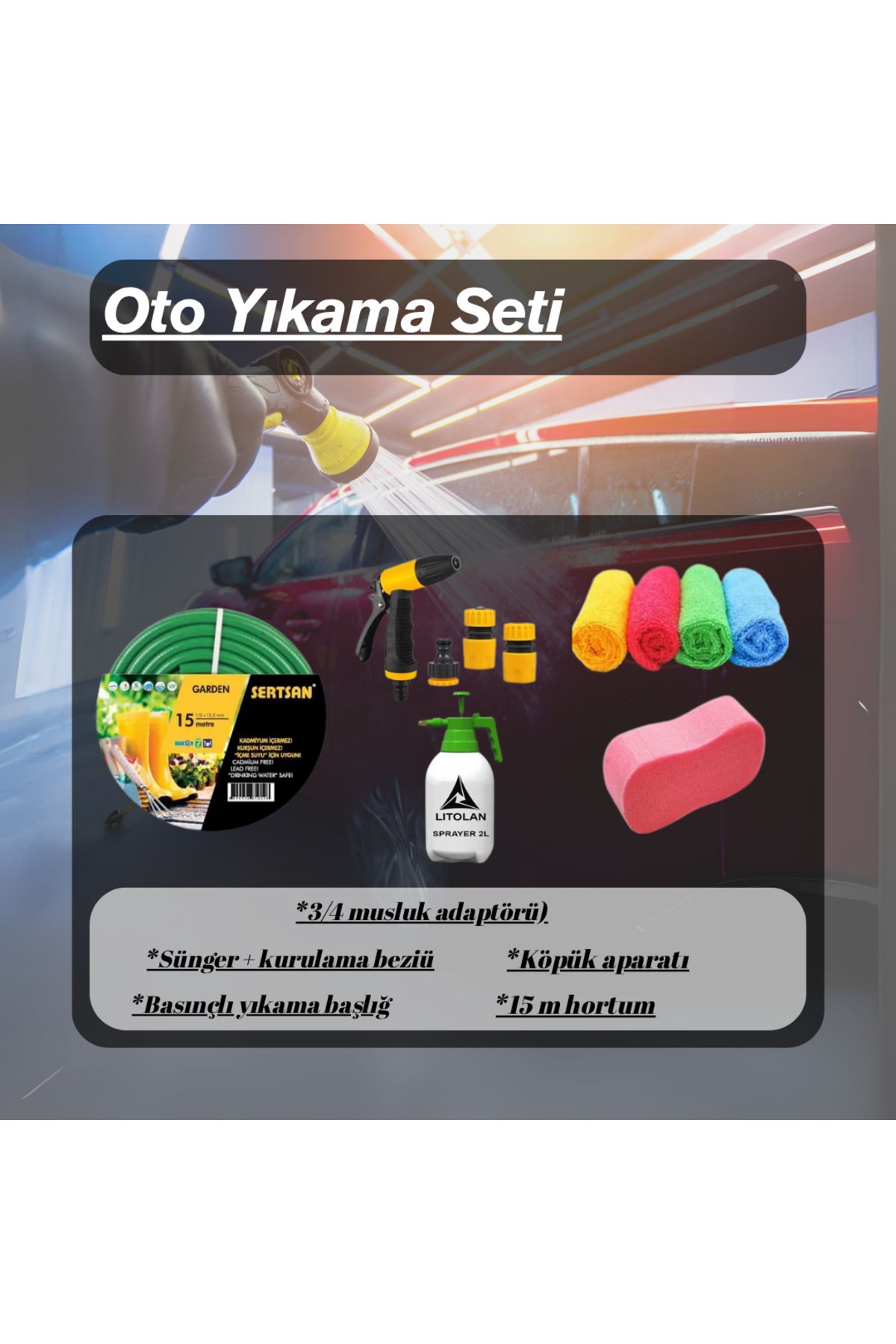 Sertsan EVDE PROFESYONEL OTO YIKAMA SETİ
