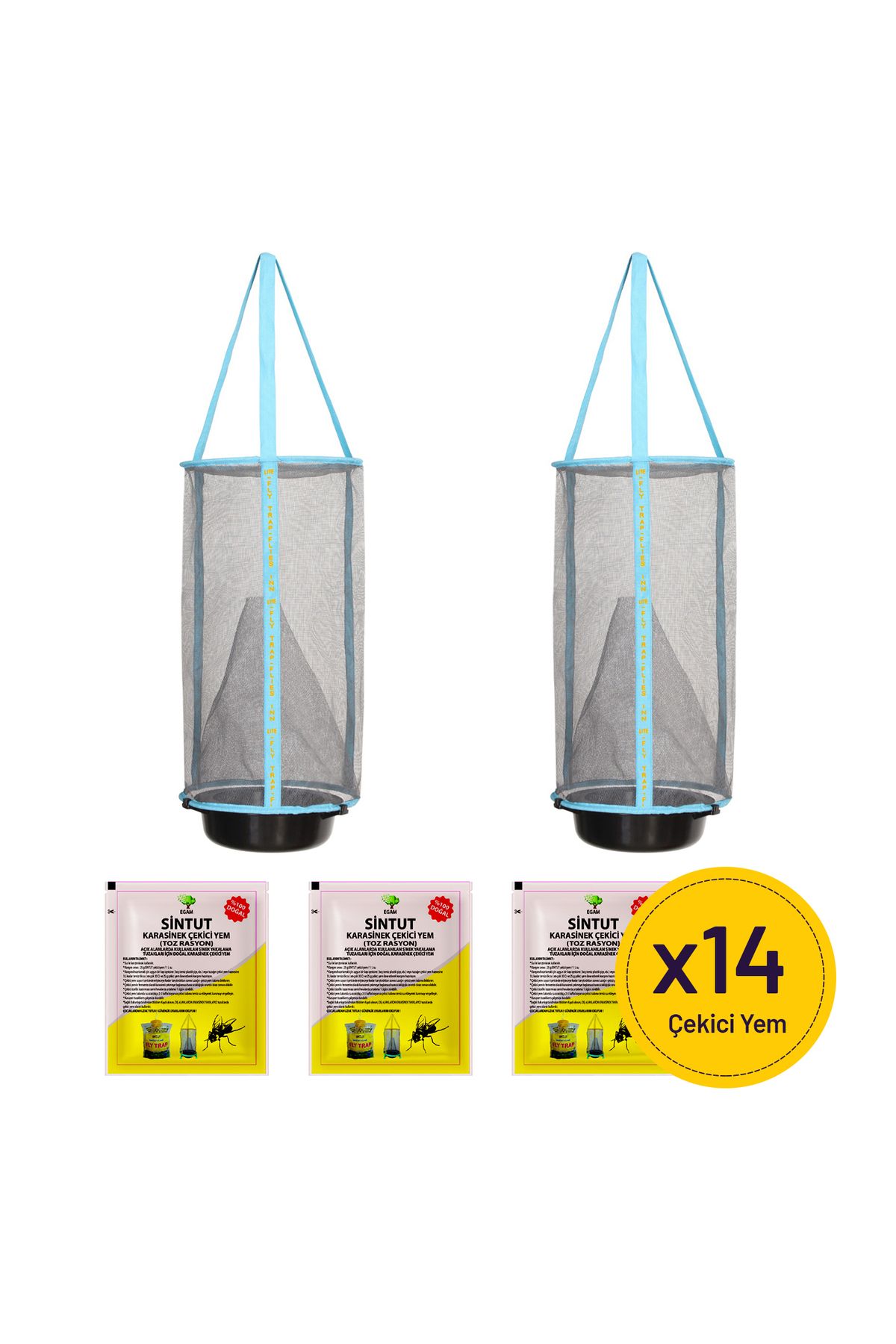 Flies Inn 2 Adet Flies Inn Lite Karasinek tuzağı ve 14 yem