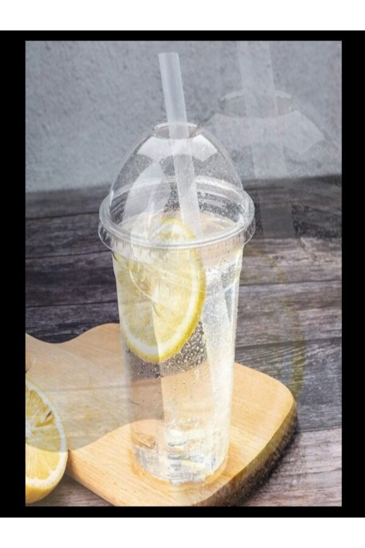 Özge Milk Shake Bardağı Parti Bardaği Kapaklı Bardak 50 Adet PİPETSİZ
