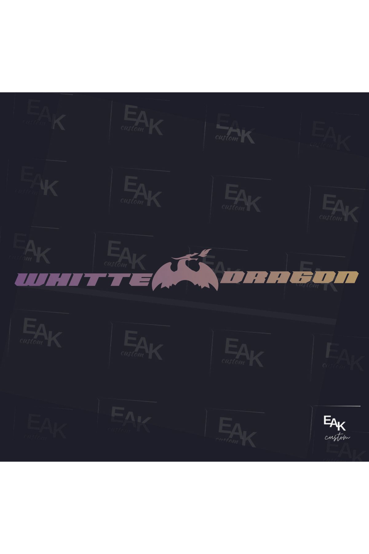 eakcustom WHITTE DRAGON oto sticker (80cm x 10cm)