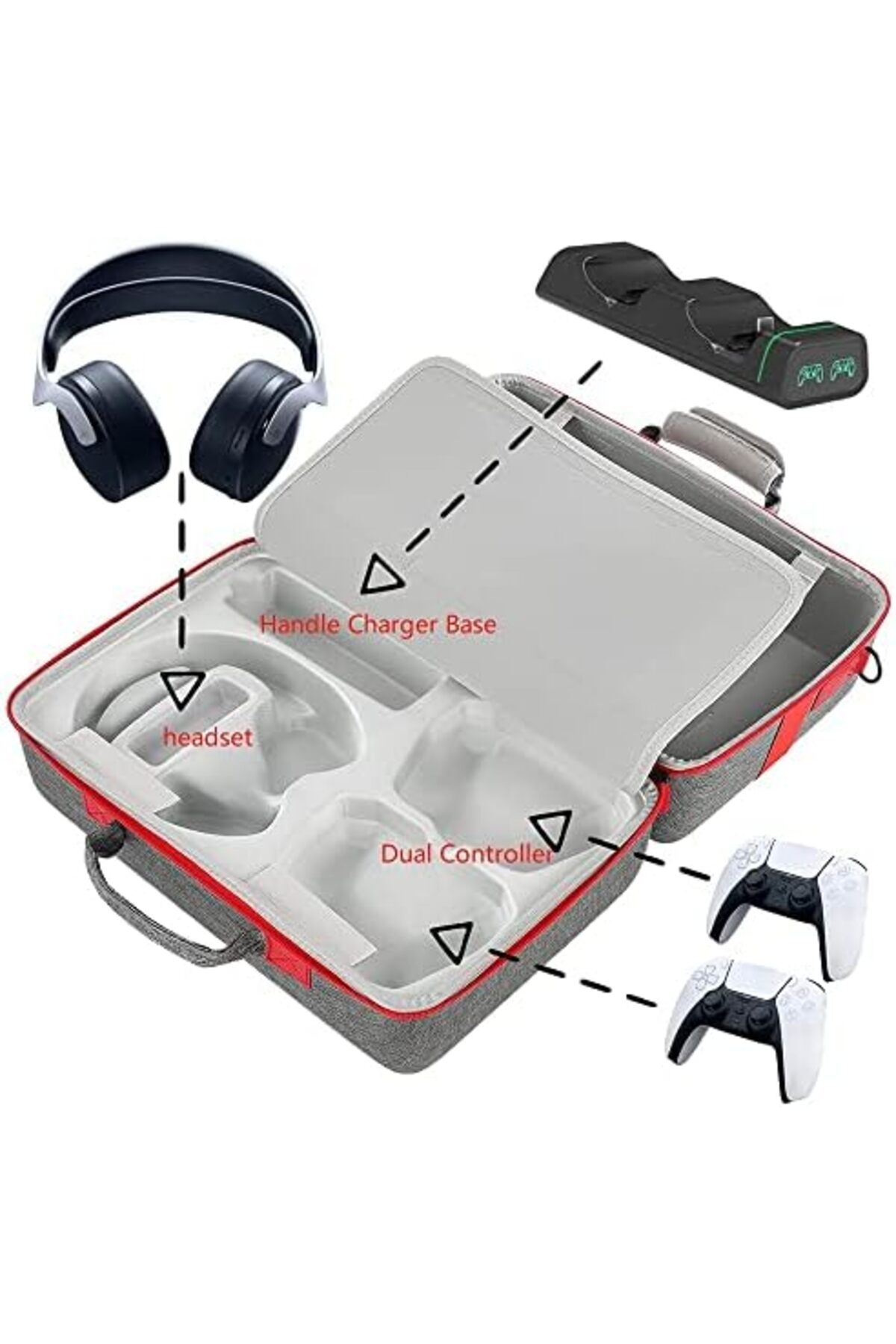 NO N4ME-RUIXZSS PS5 Case with Hard Shell, PlayStation 5 Travel Bag, EVA Travel Bag Holds Console, Controller 4