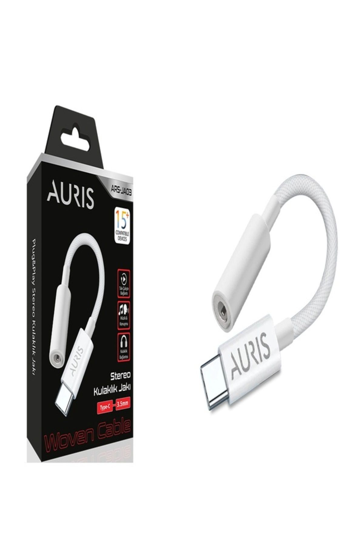Auris JA03 (İ15) Type-C Jack Stereo Kulaklık Jakı