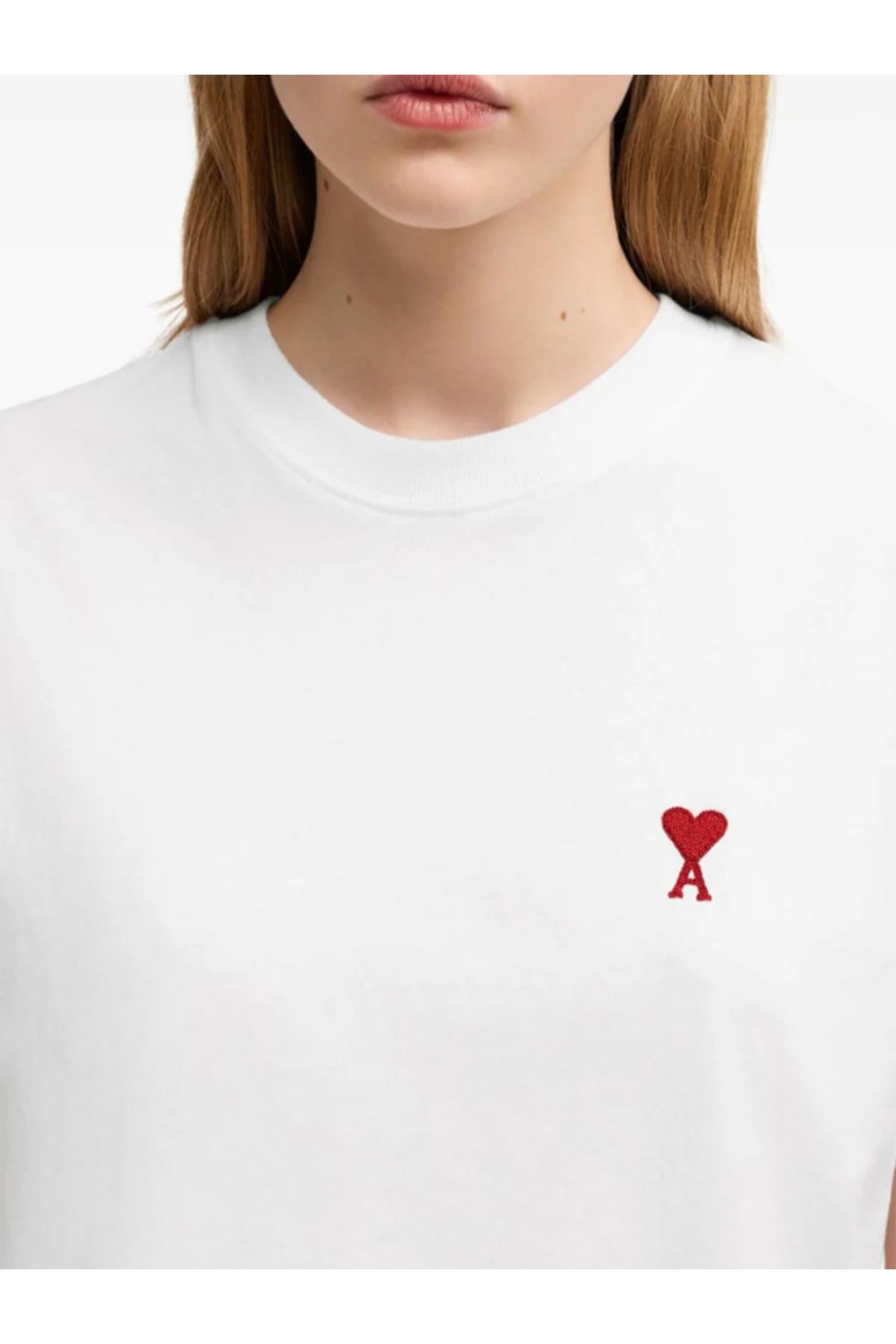 RİGALA BEYAZ BİSİKLET YAKA OVERSIZE T-SHIRT