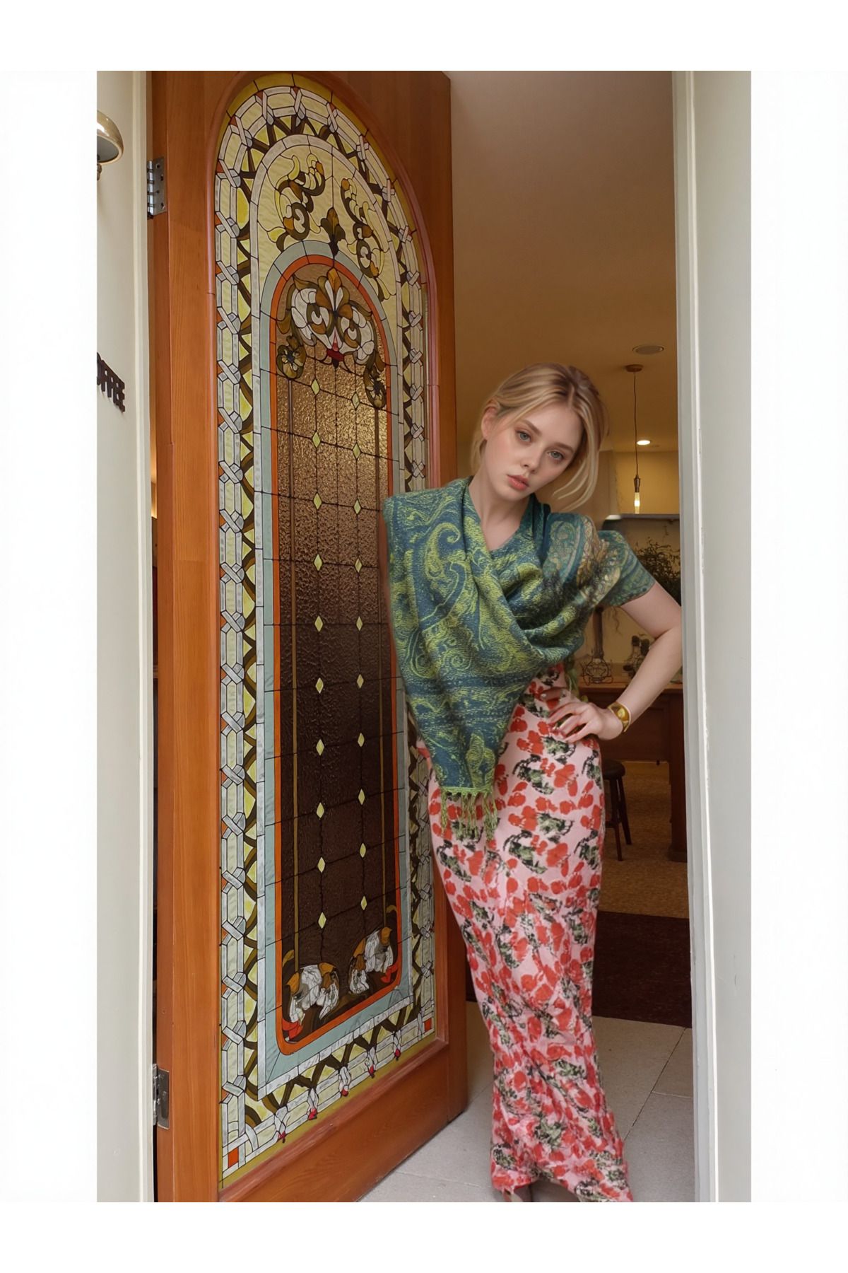onliecraft ŞAL FULAR Etnik Desen Paşmina Şal 75x190