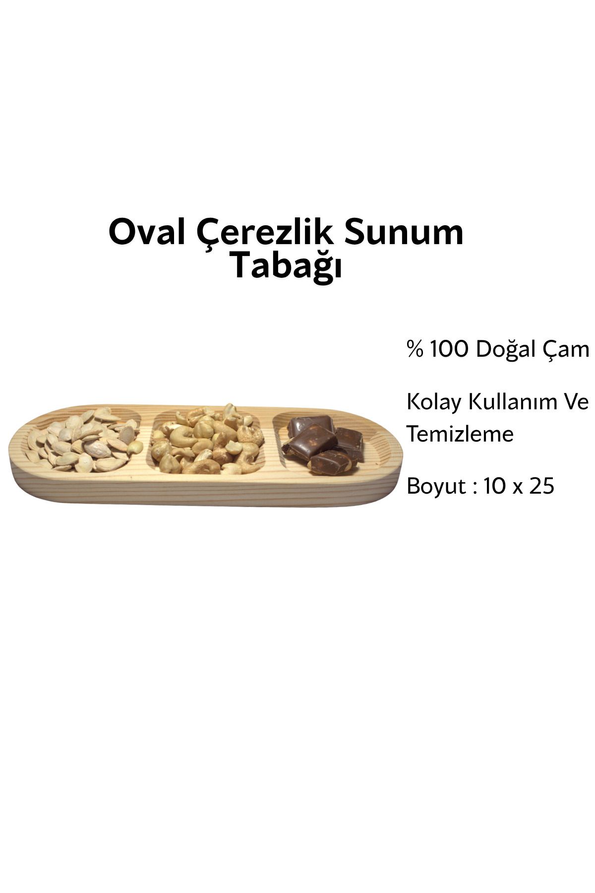 bidunyaahsap ÇAM OVAL ÇEREZLİK SUNUM TABAĞI