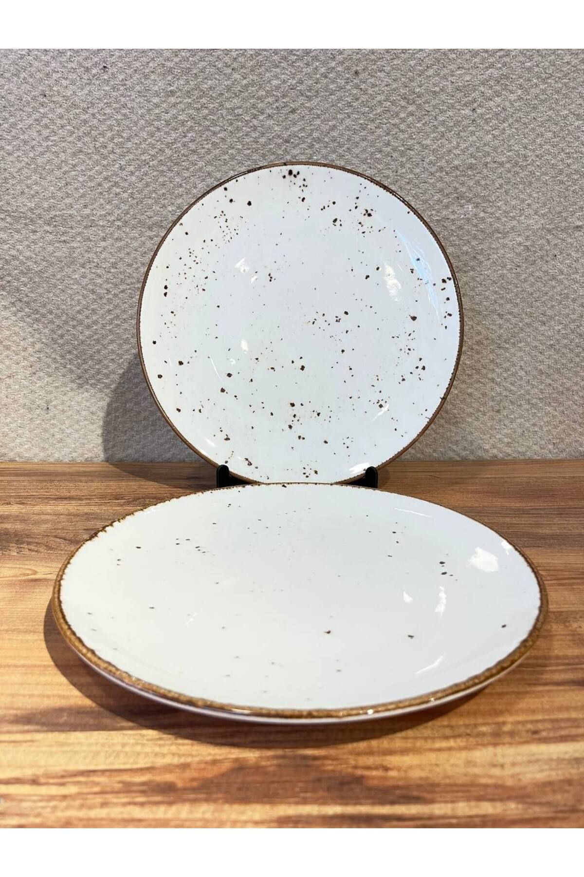 ColorCraft PORSELEN SUNUM TABAĞI 30cm OTEL SERİ BENEKLİ PİZZA BOY ALTIN YALDIZ TULÜ PORSELEN